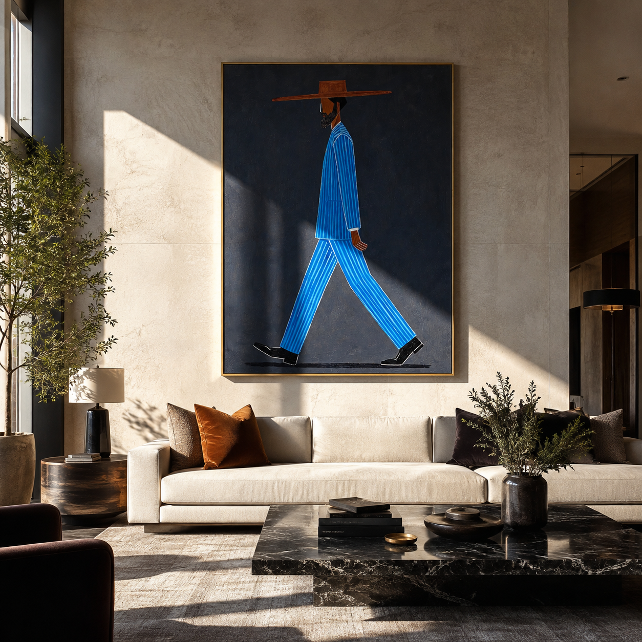 Blue Steps Cross Dusk displayed as a modern room focal point