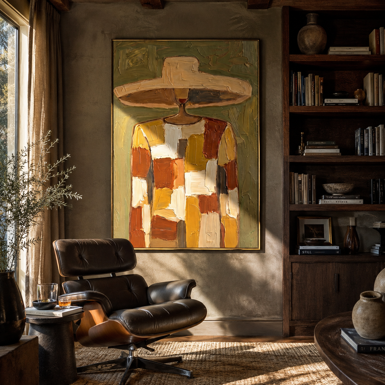Patchwork Wears the Sun displayed as a modern room focal point