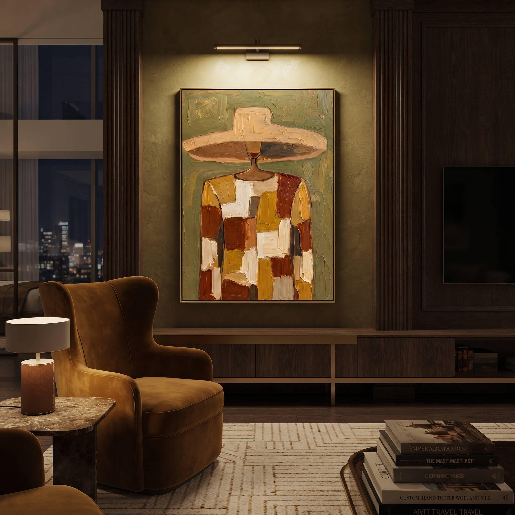 Patchwork Wears the Sun styled in a layered residential interior