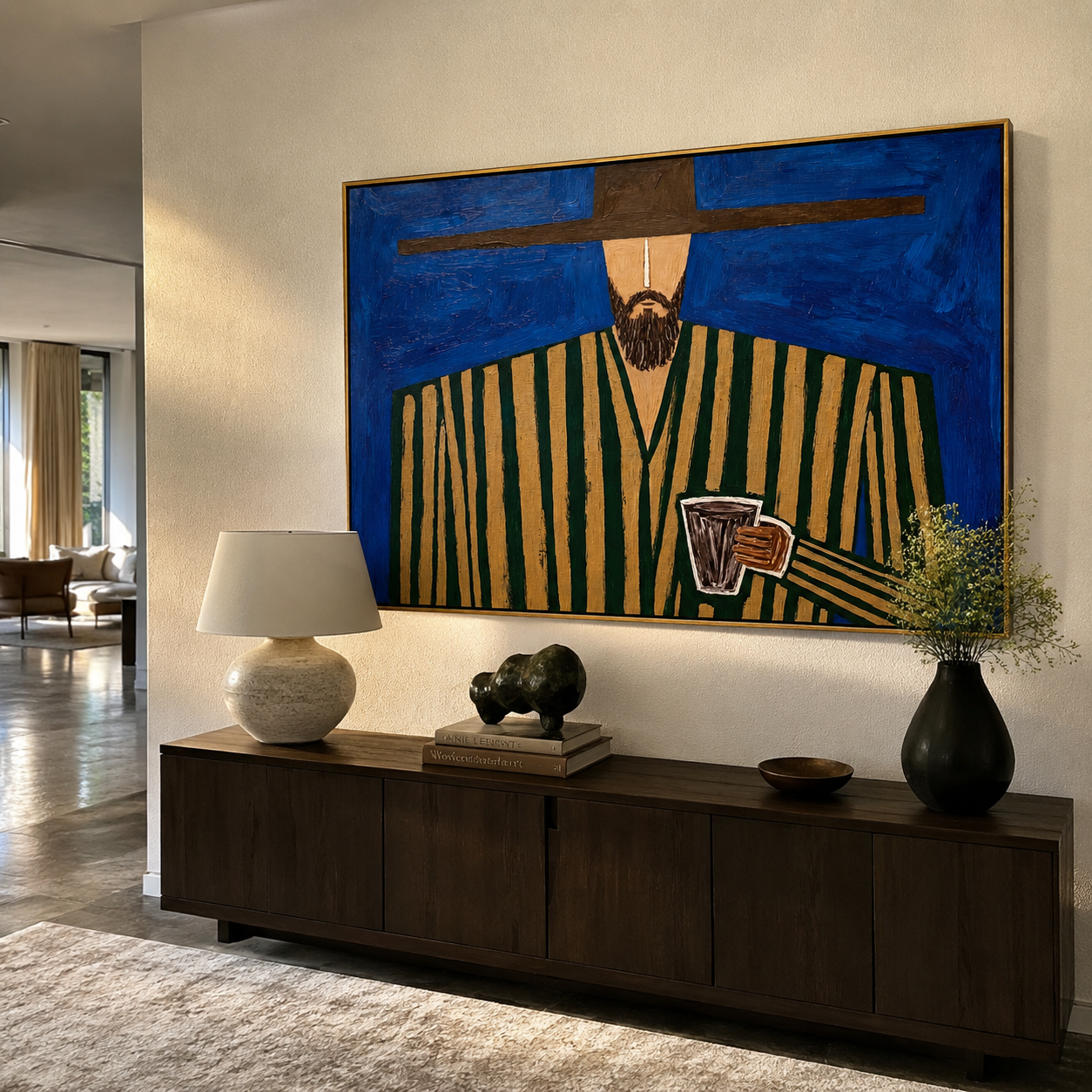 Blue Hour Holds Coffee displayed in a warm contemporary interior