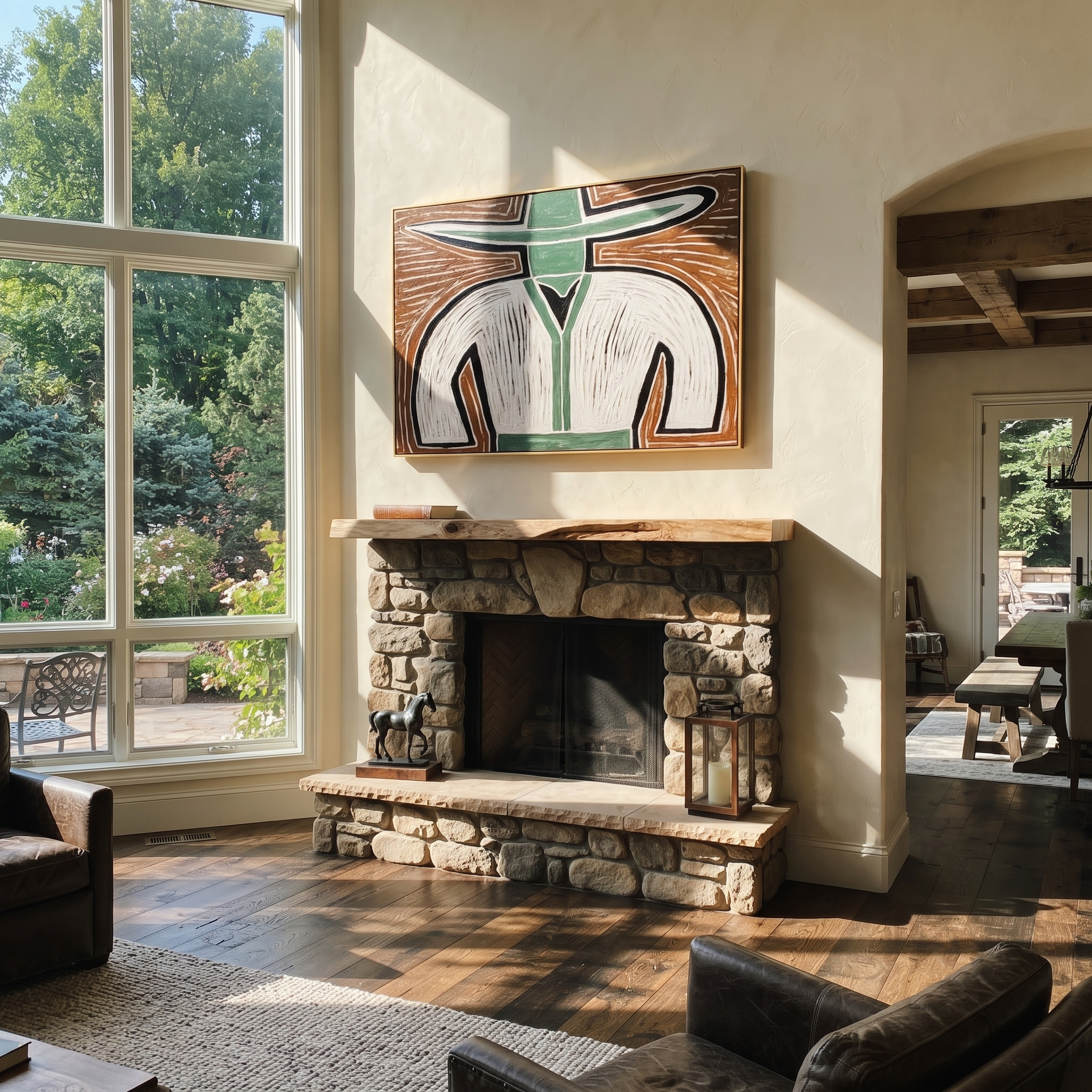 White Curves Divide Earth displayed as a modern room focal point