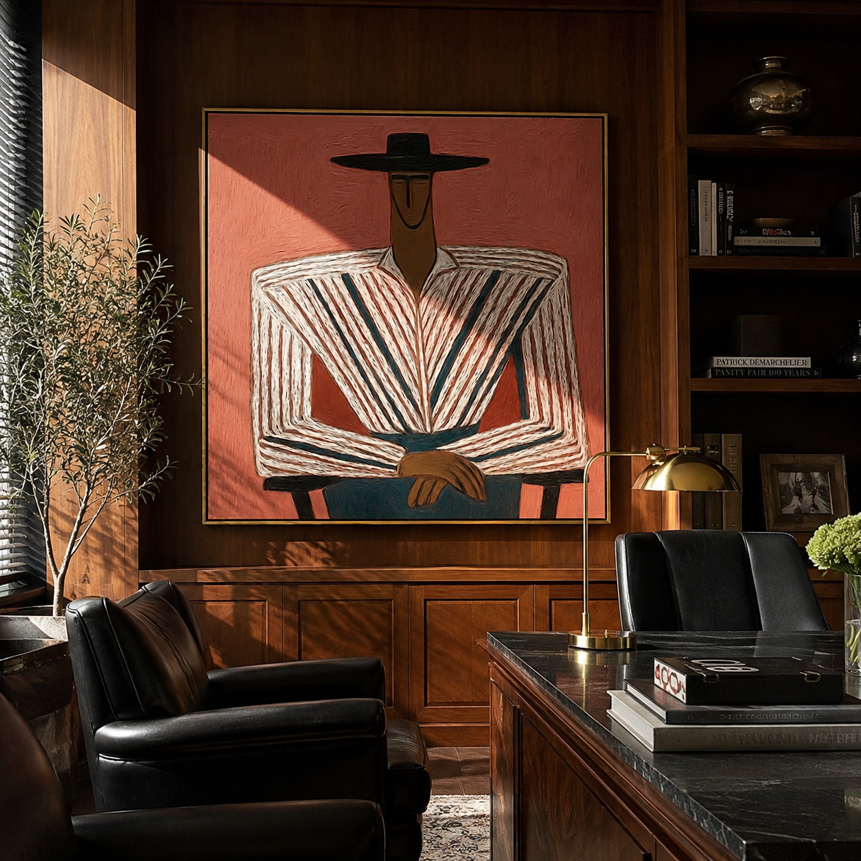 Rose Wall Frames Stripes displayed as a modern room focal point