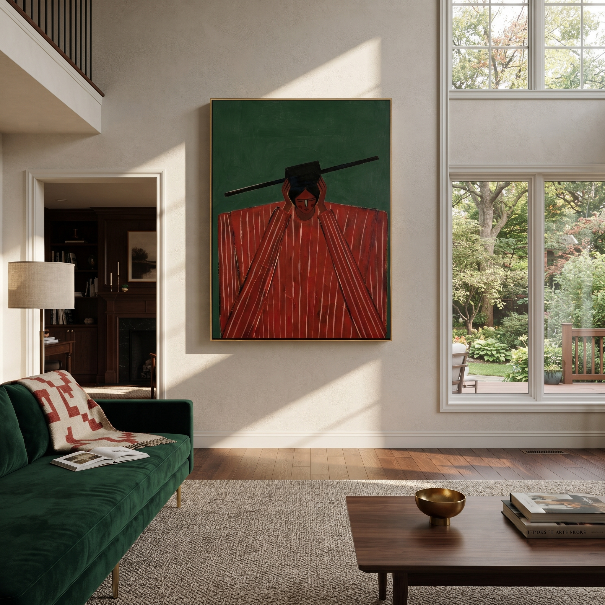 Red Shoulders Hold Forest displayed as a modern room focal point