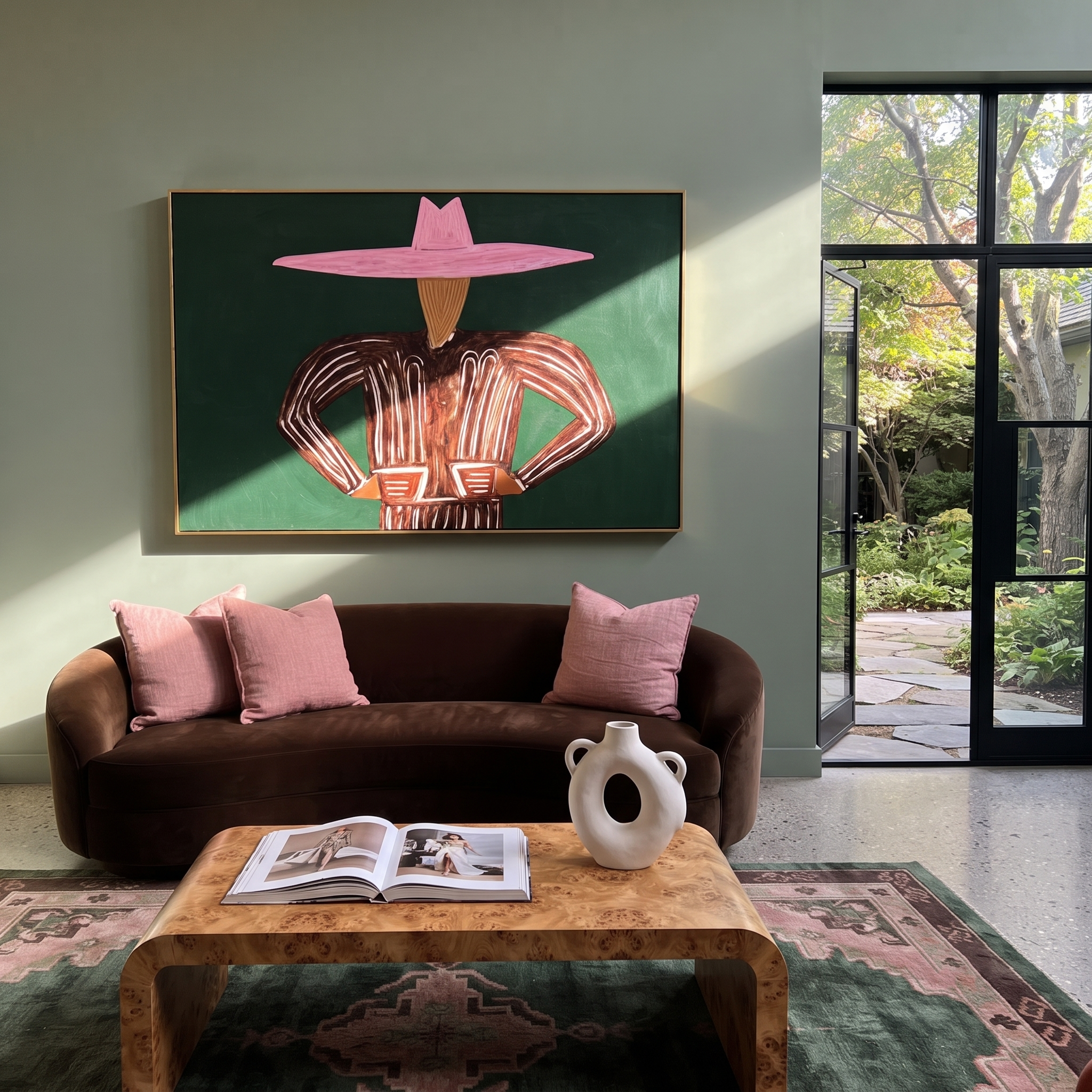Pink Brim Holds Forest displayed as a modern room focal point