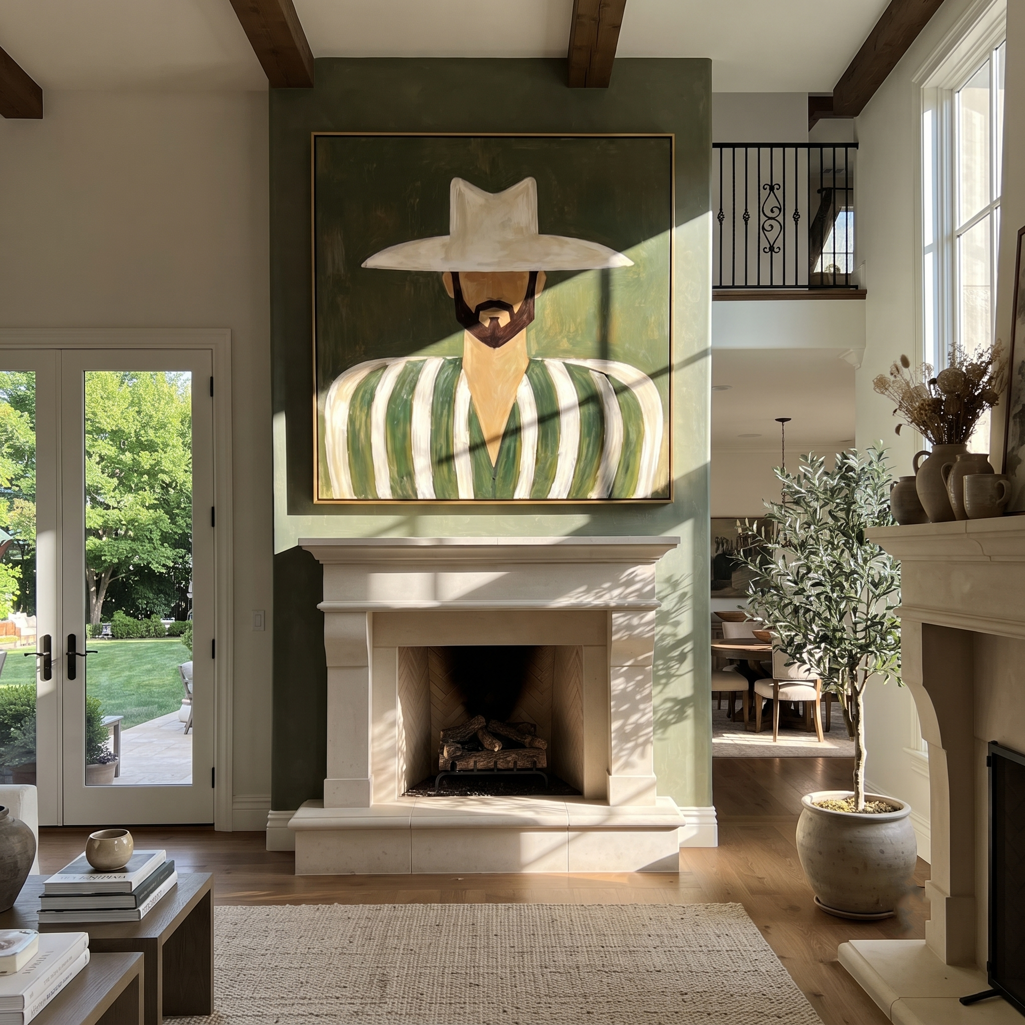 White Brim Guards Moss styled in a layered residential interior