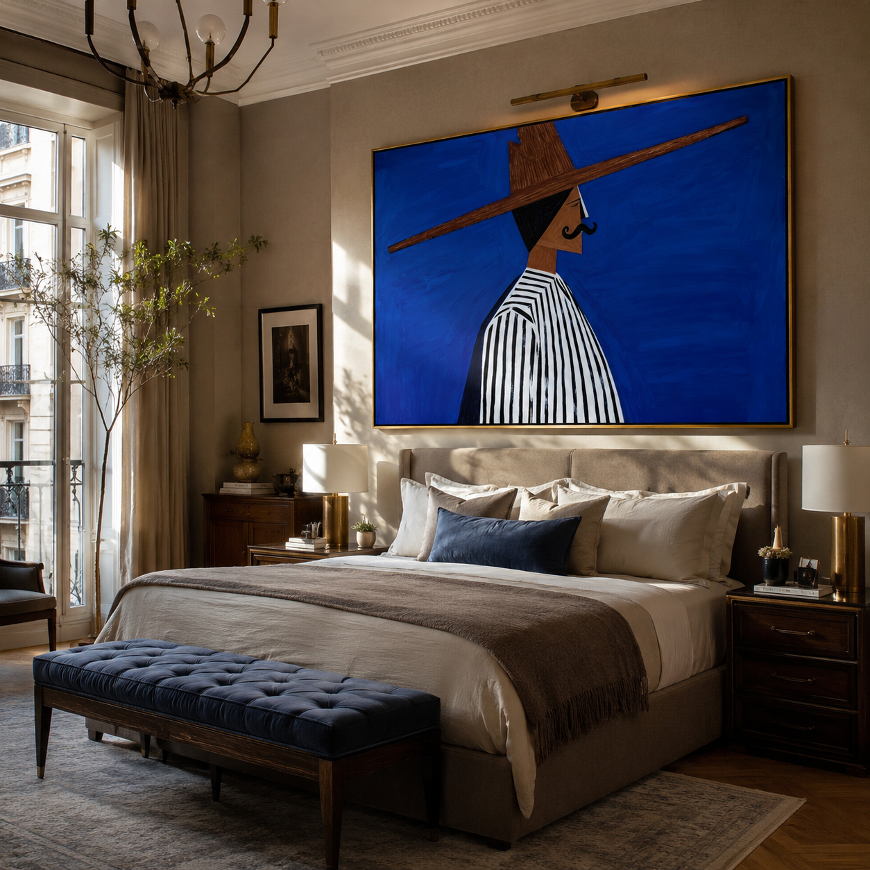 Cobalt Profile Crosses Night styled with neutral modern furnishings
