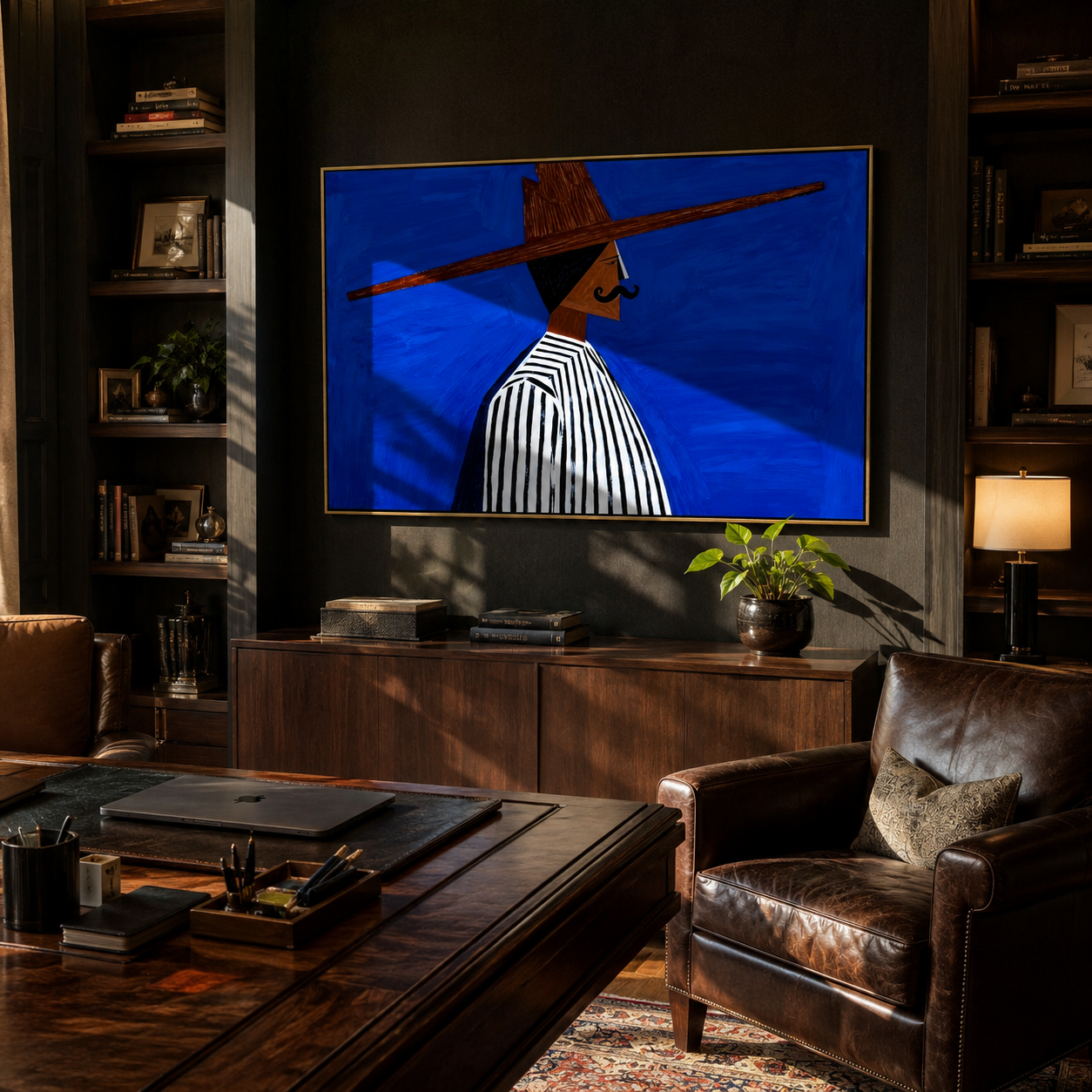 Cobalt Profile Crosses Night presented above a contemporary console