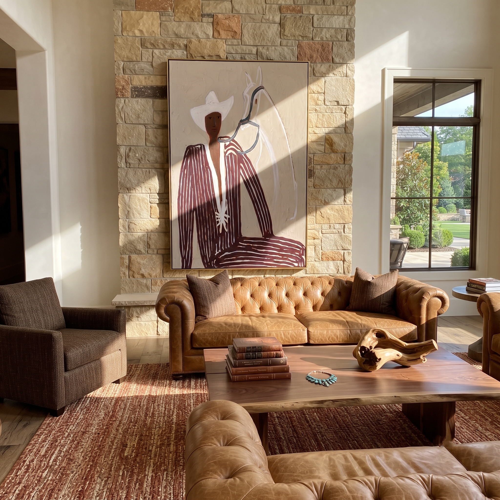 White Rider Shares Sand styled with neutral modern furnishings