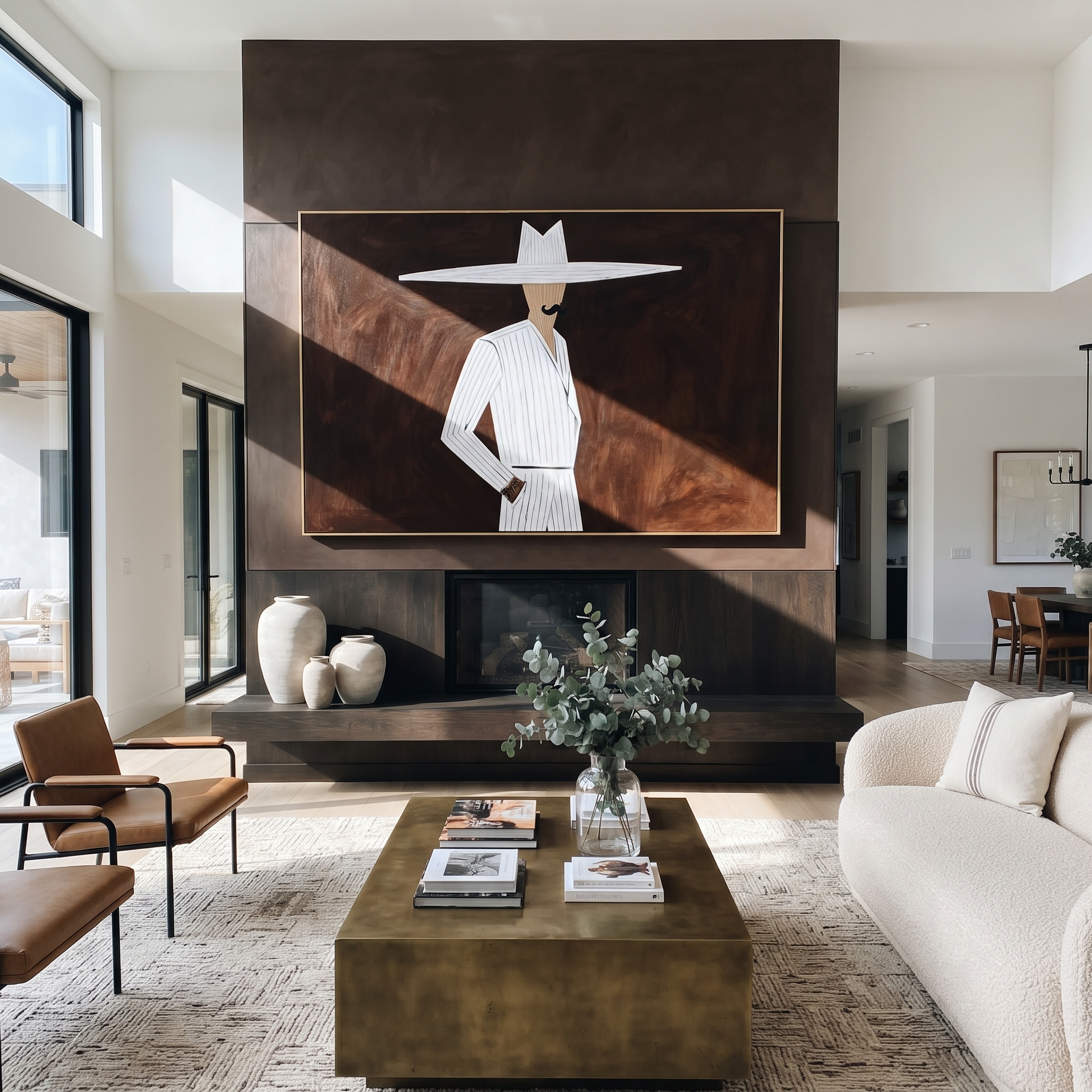 White Suit Cuts Umber displayed as a modern room focal point