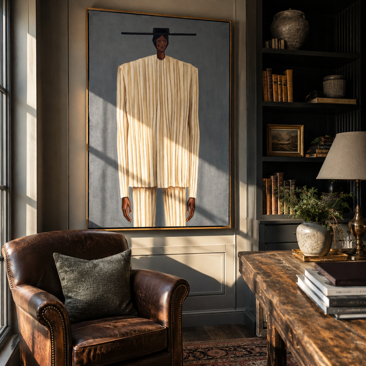 Ivory Lines Stand Tall displayed as a modern room focal point