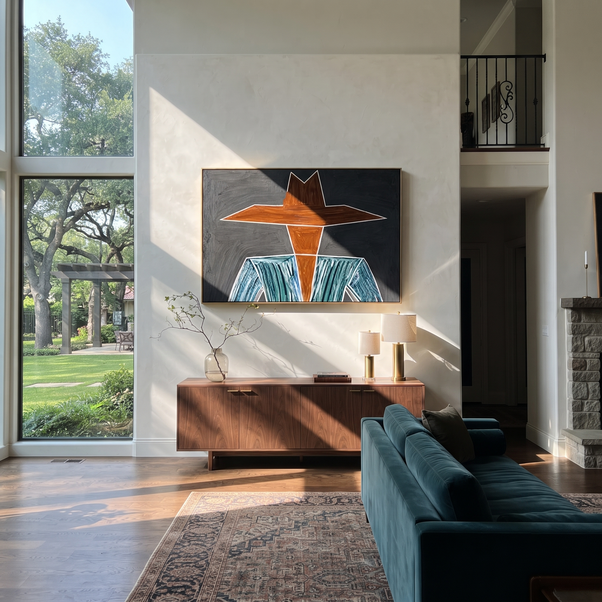 Brown Brim Cuts Charcoal styled with neutral modern furnishings