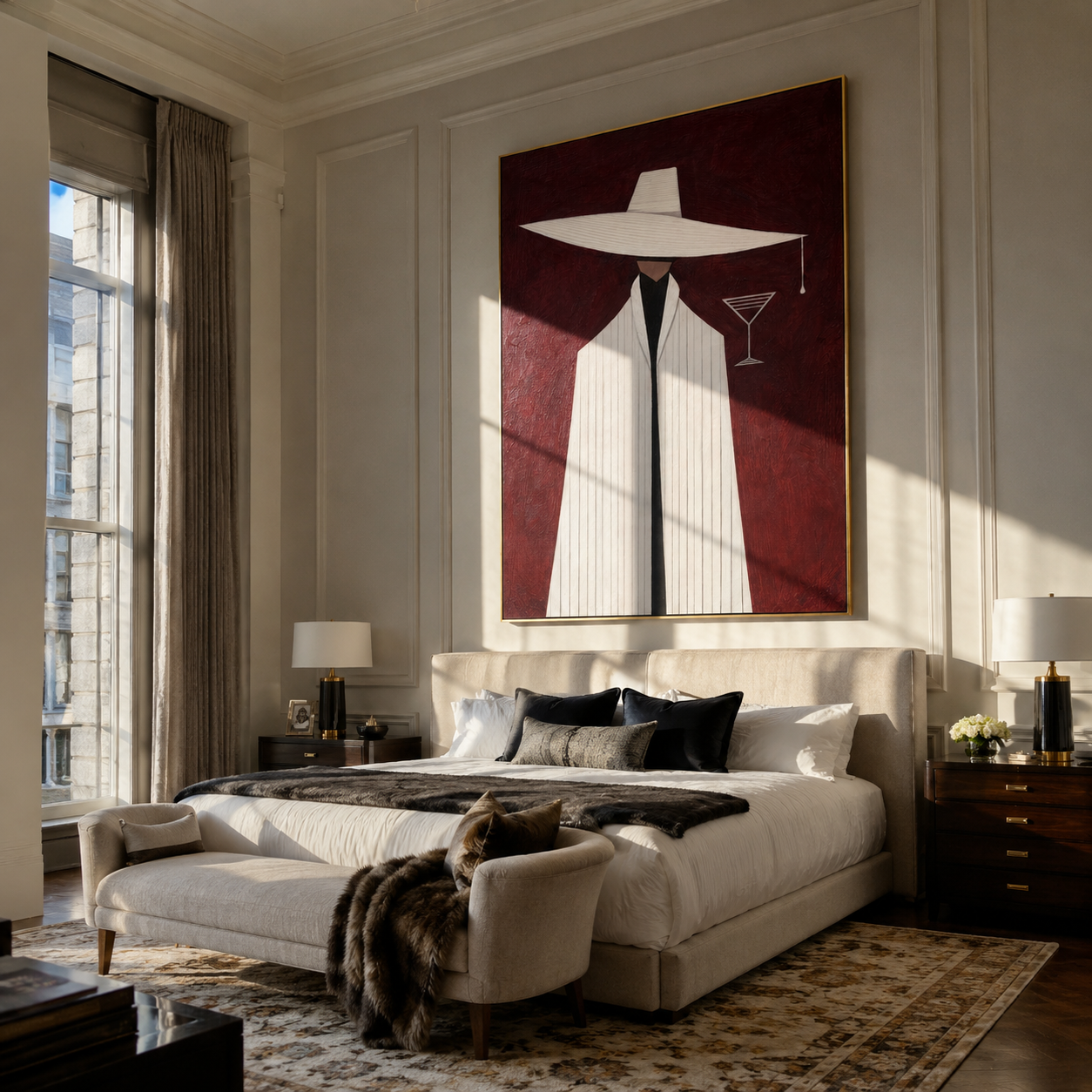 White Suit Guards Cocktail displayed in a warm contemporary interior