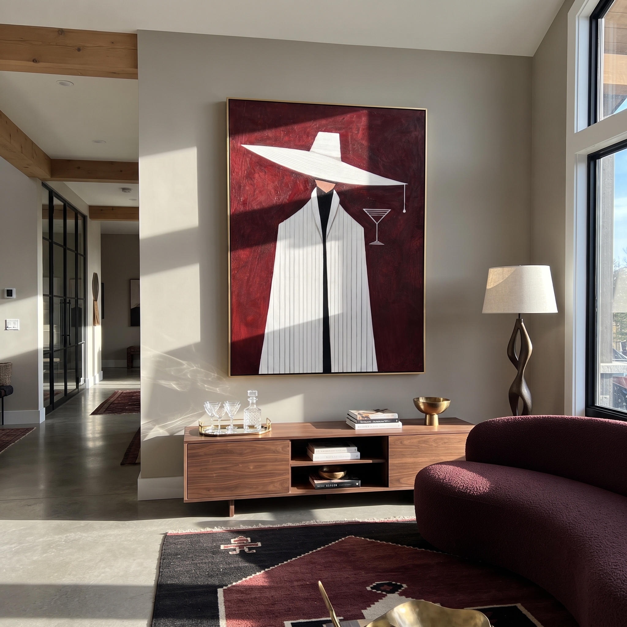 White Suit Guards Cocktail styled in a layered residential interior