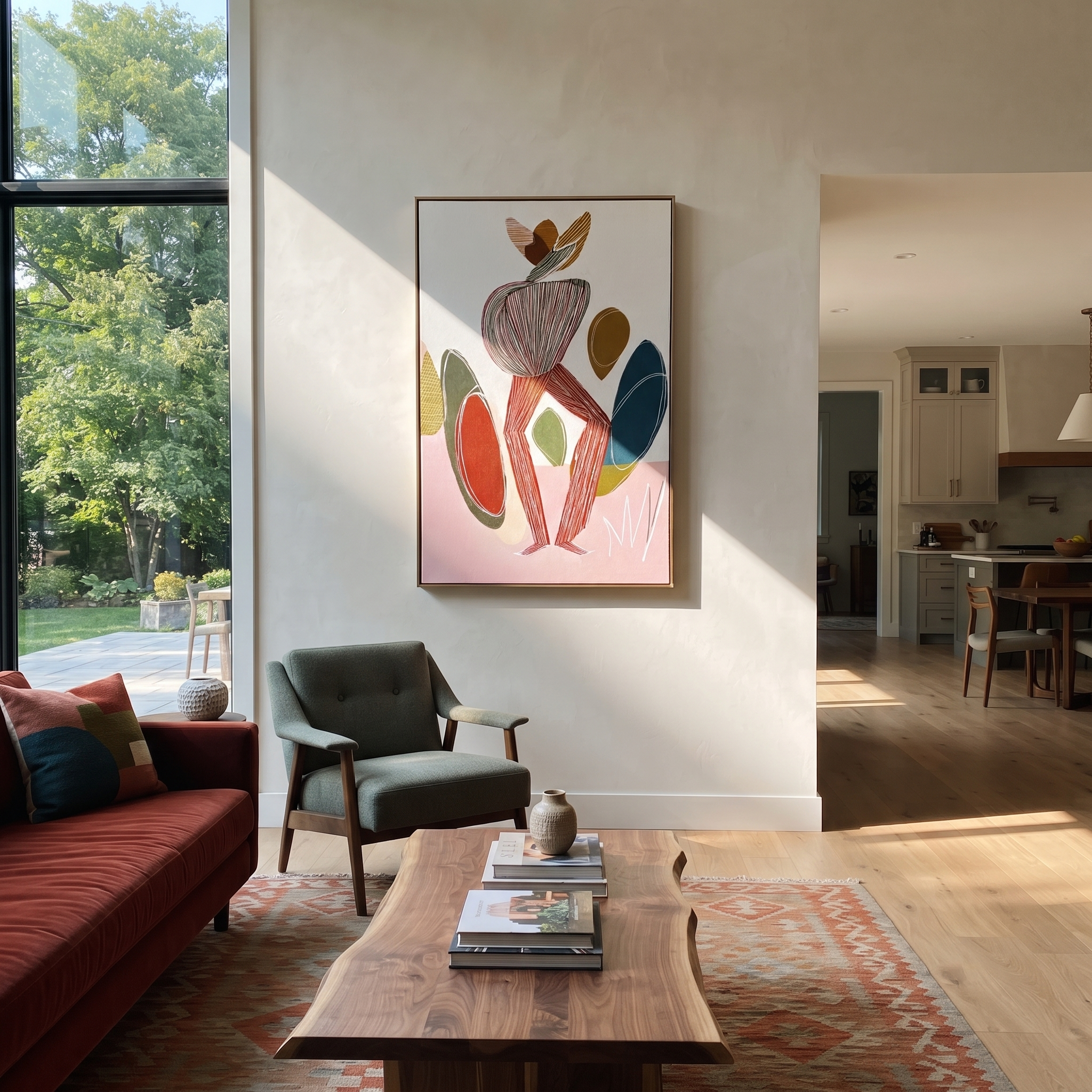 Color Stones Gather Quietly styled in a layered residential interior