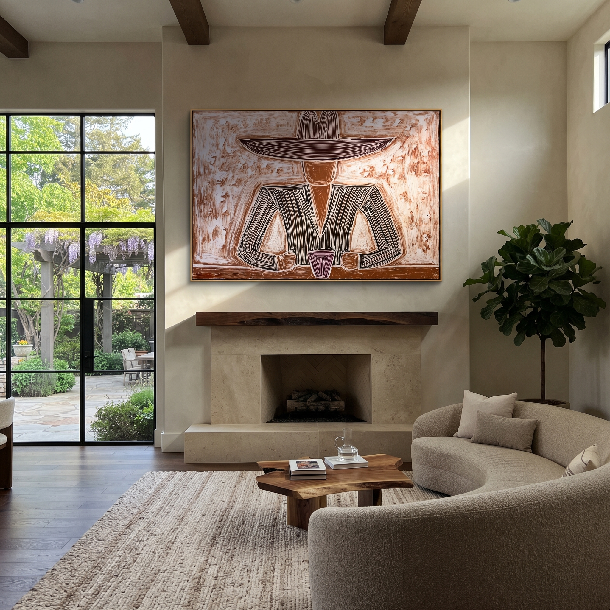 Two Cups Hold Earth styled with neutral modern furnishings