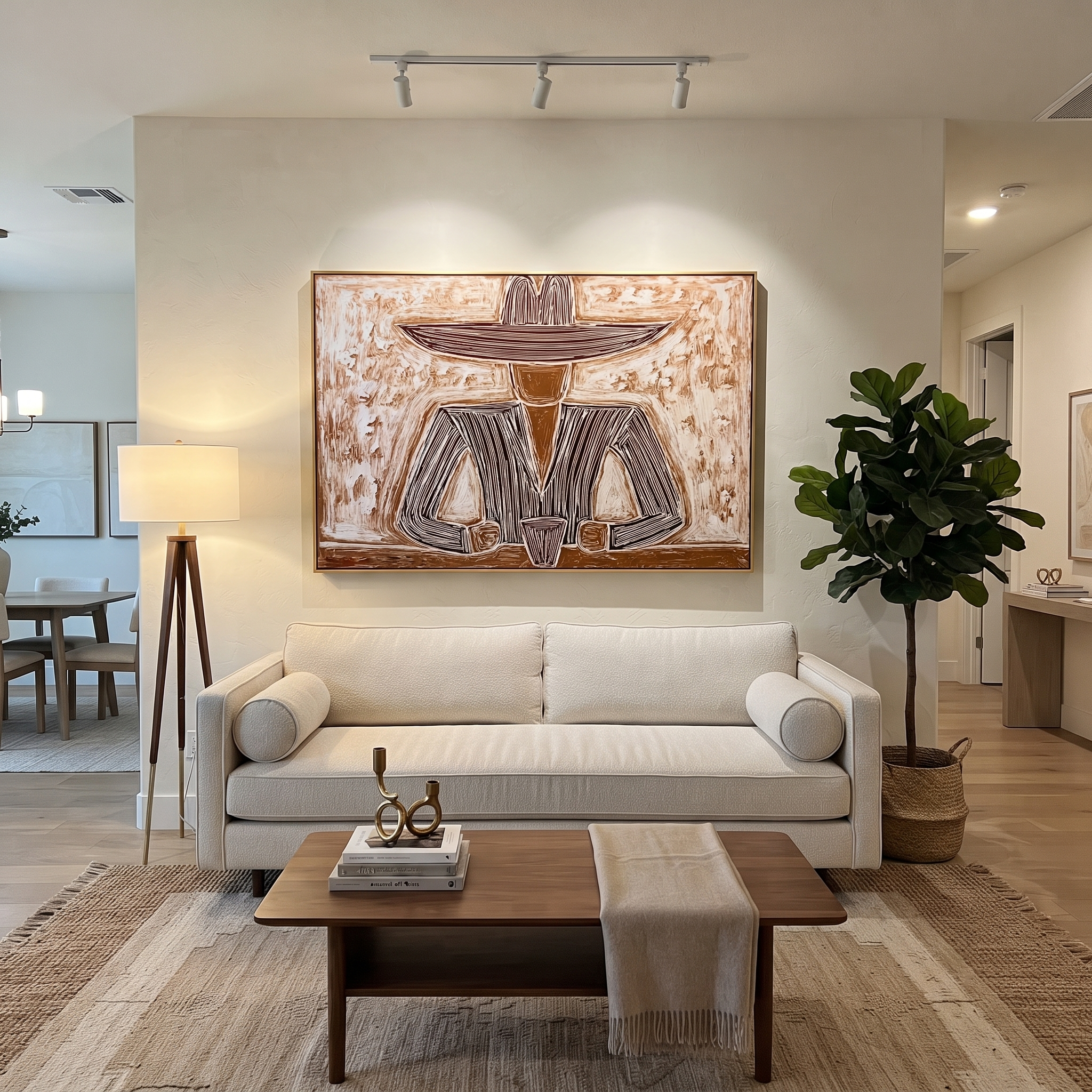 Two Cups Hold Earth displayed as a modern room focal point