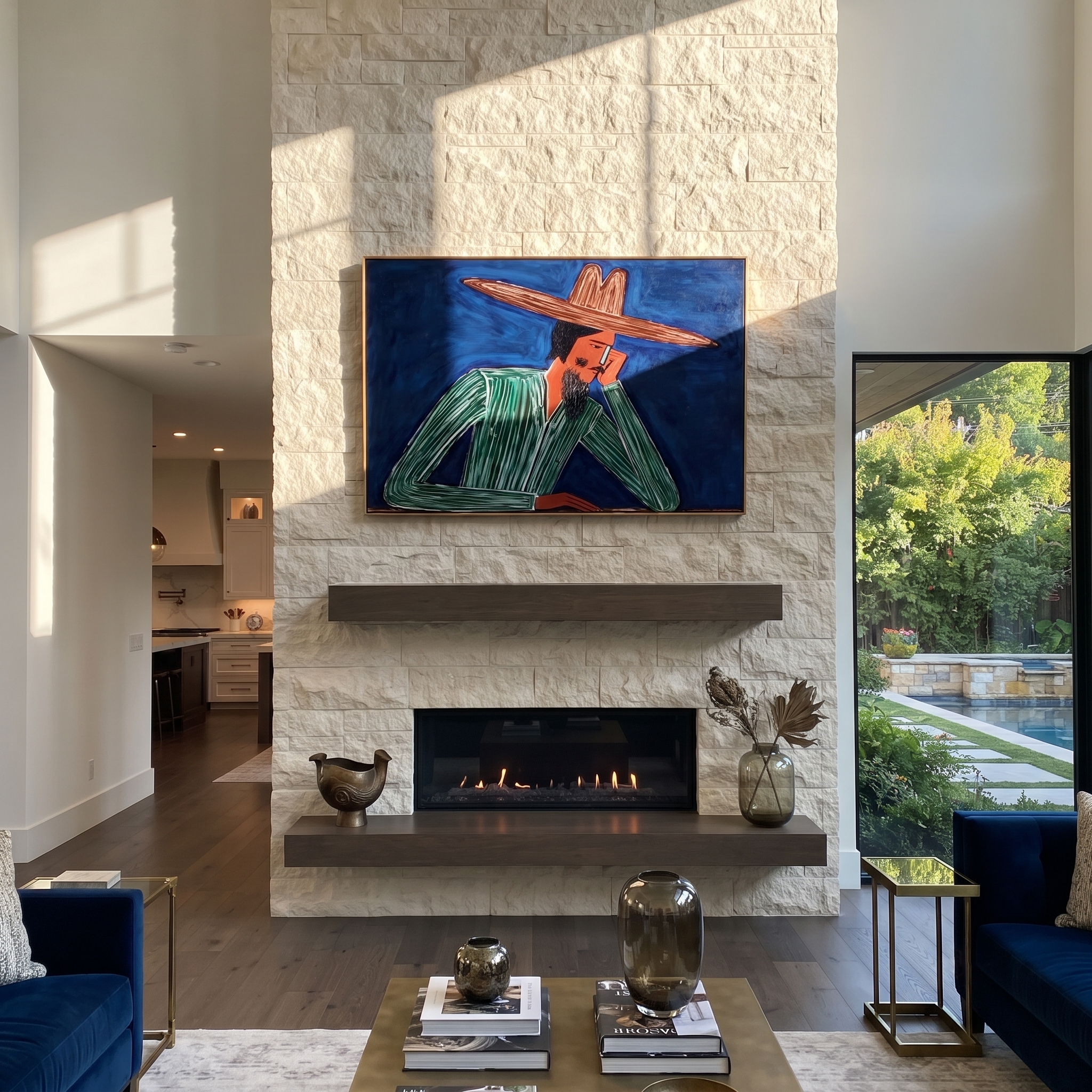 Cobalt Thought Rests Green styled with neutral modern furnishings