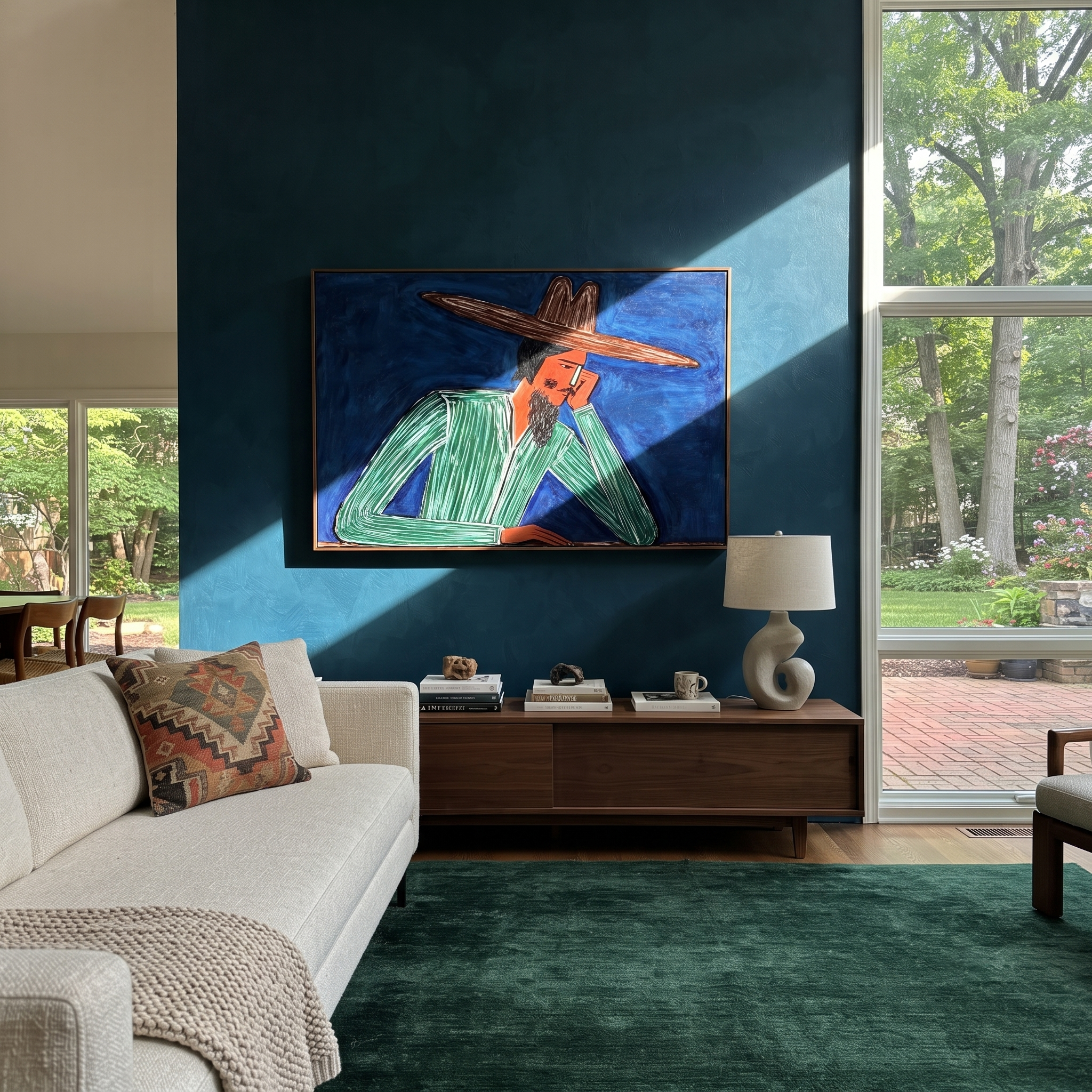 Cobalt Thought Rests Green presented above a contemporary console