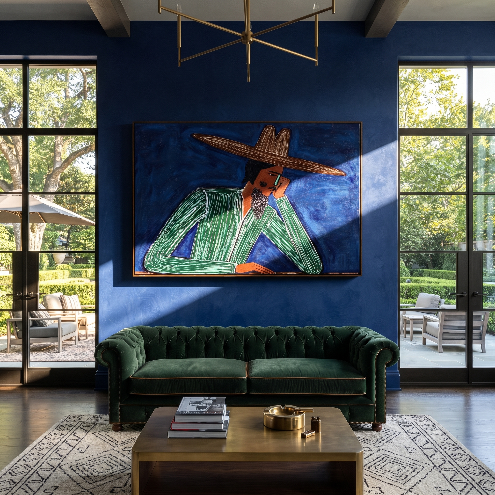 Cobalt Thought Rests Green displayed as a modern room focal point