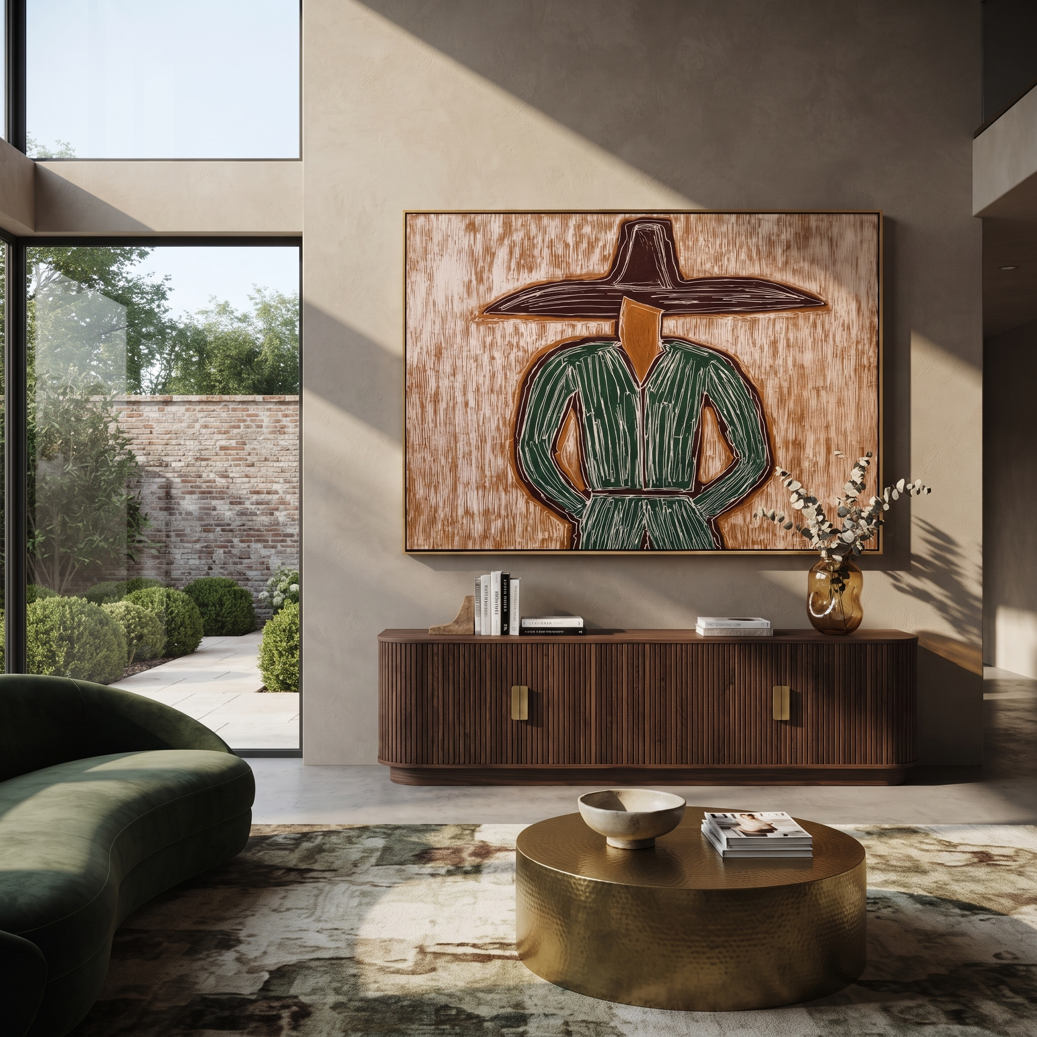 Forest Stripes Face Weather styled in a layered residential interior