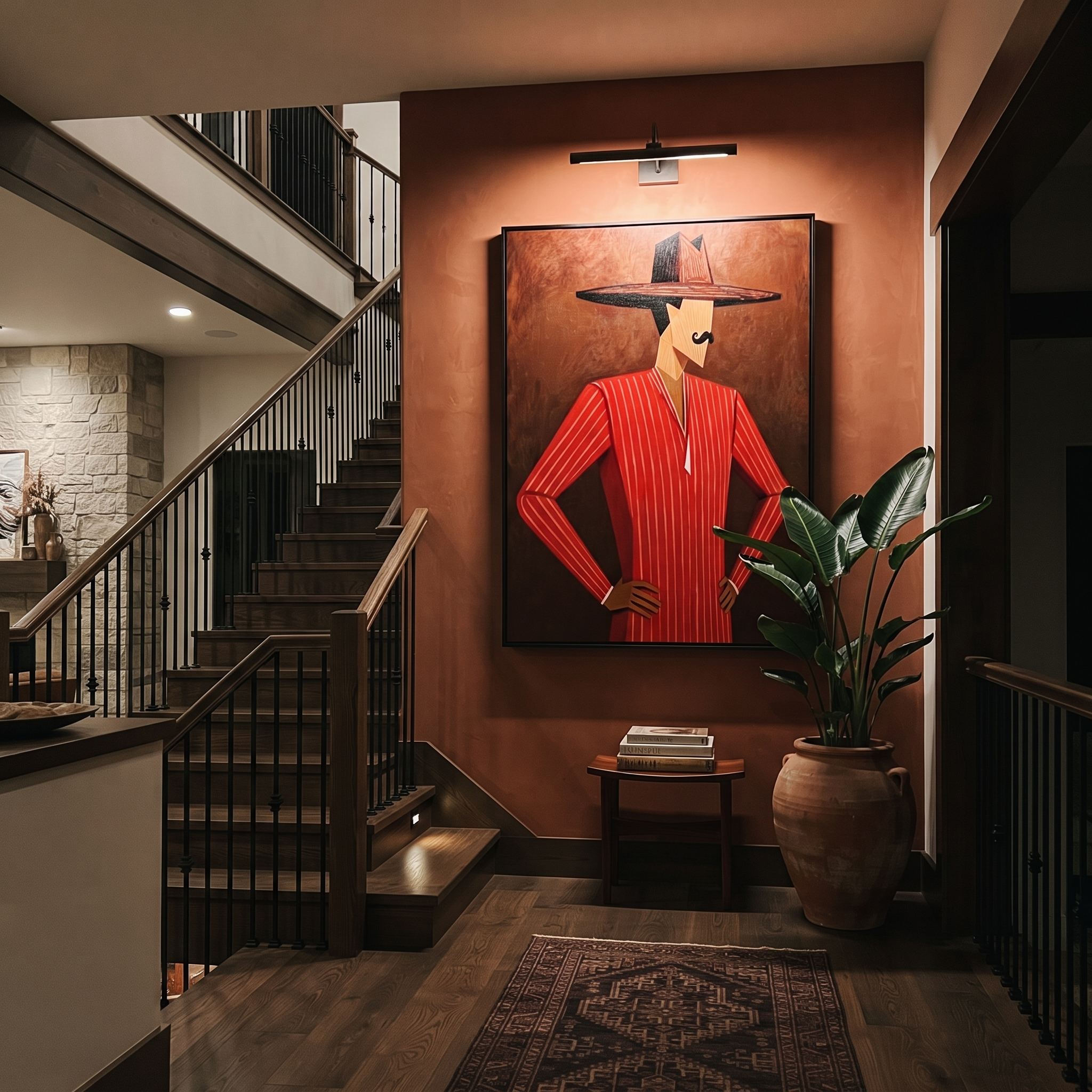 Scarlet Angles Take Stance presented above a contemporary console