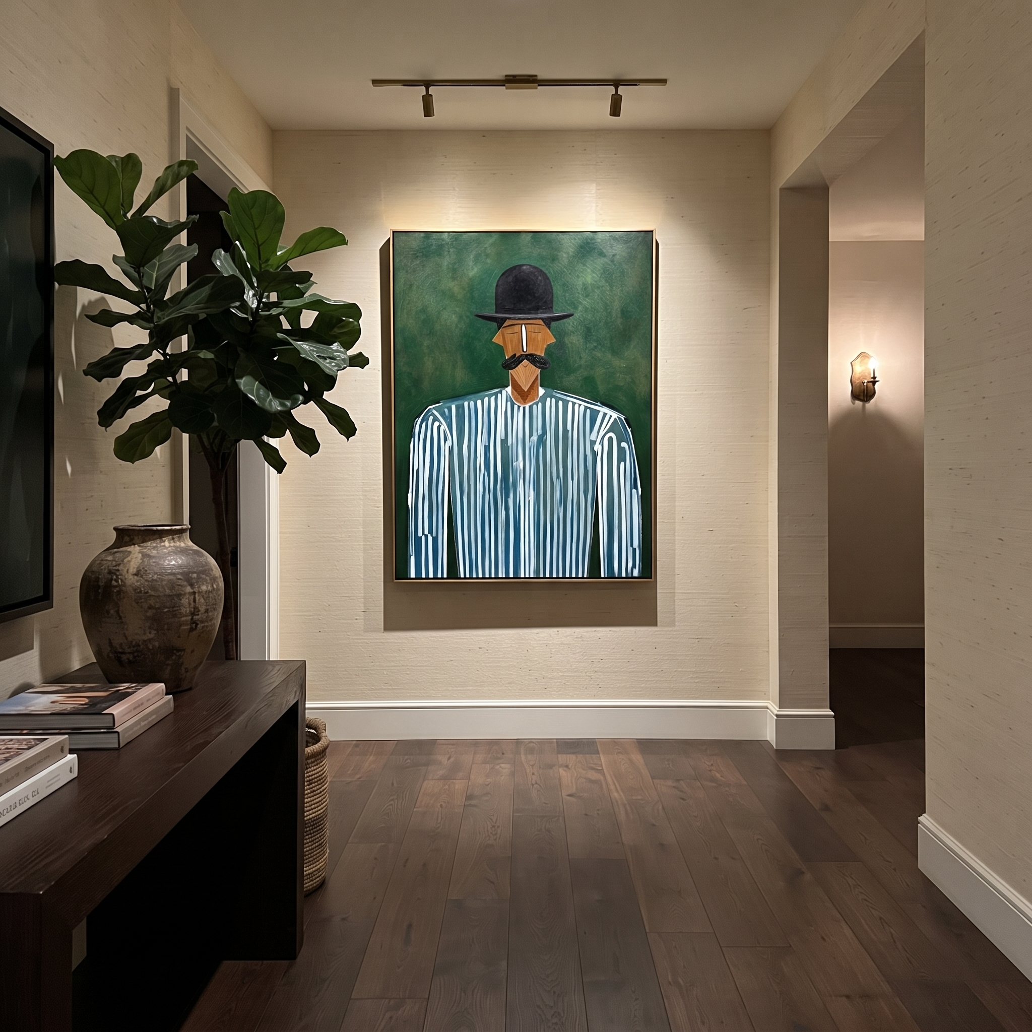 Blue Lines Meet Forest styled in a layered residential interior