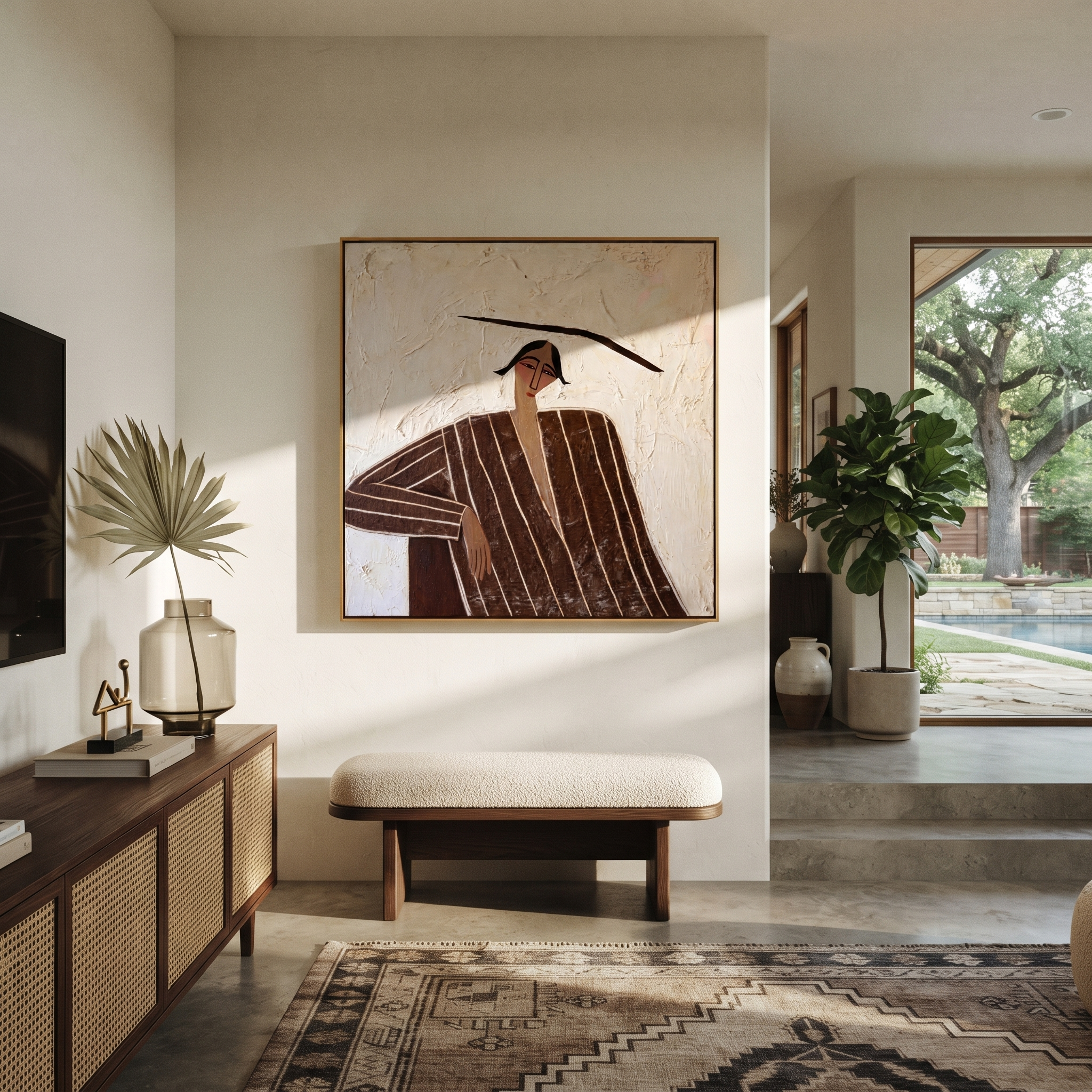 Quiet Elbow Rests Brown displayed as a modern room focal point