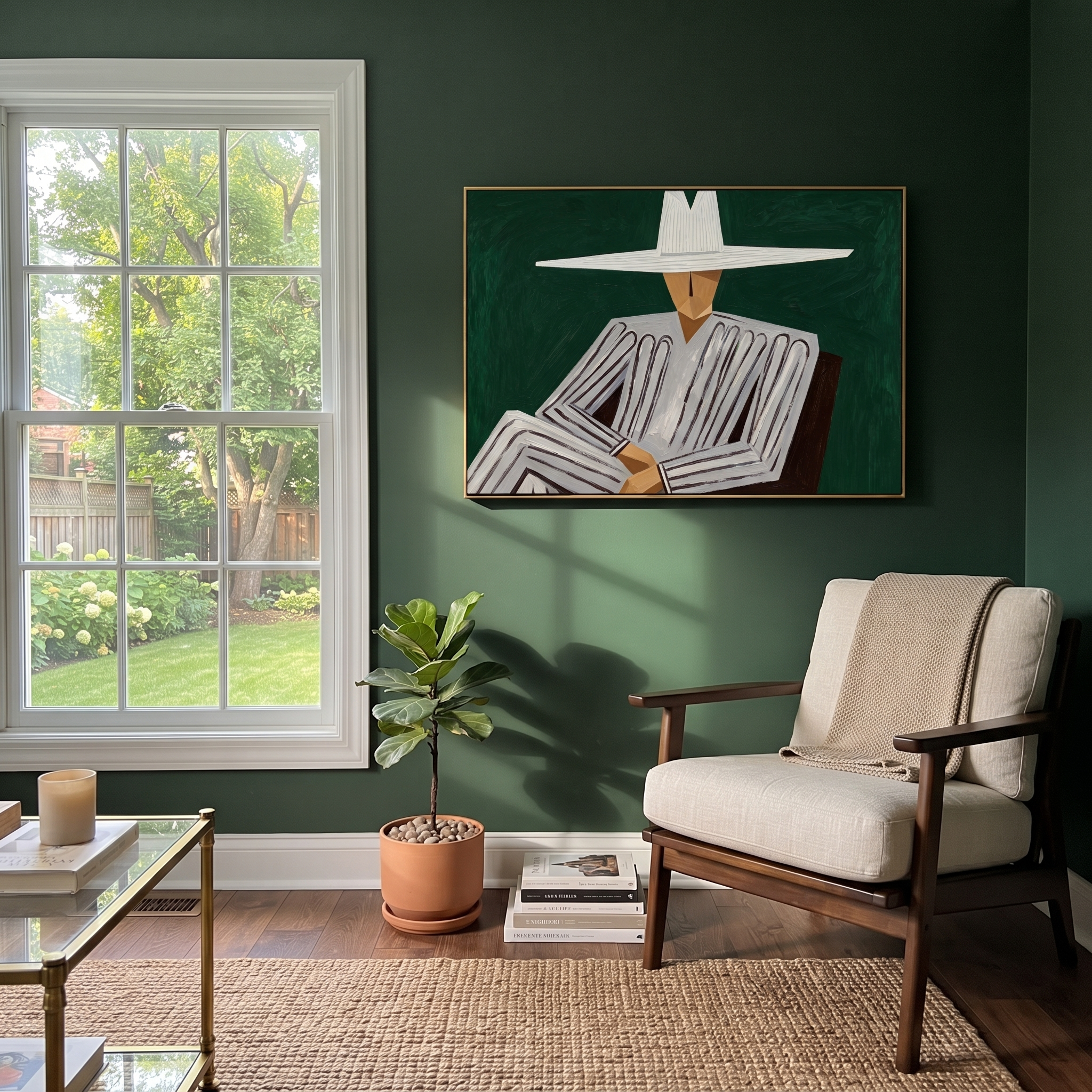 White Brim Folds Gray displayed as a modern room focal point