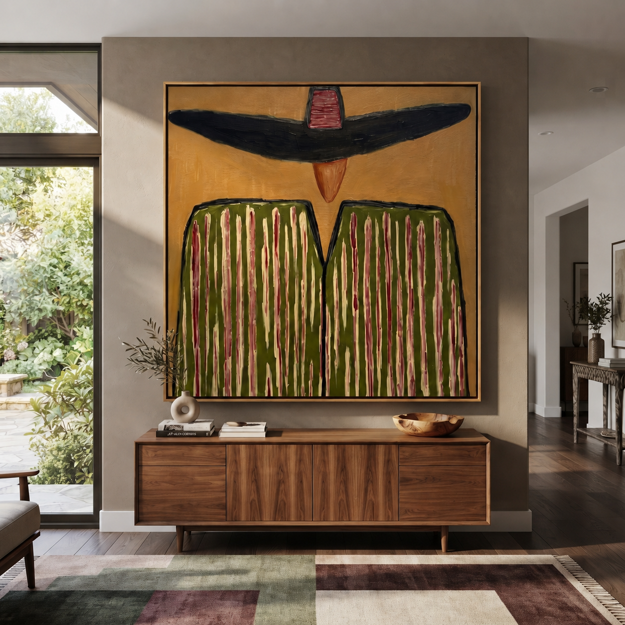 Black Brim Shadows Green displayed in a warm contemporary interior
