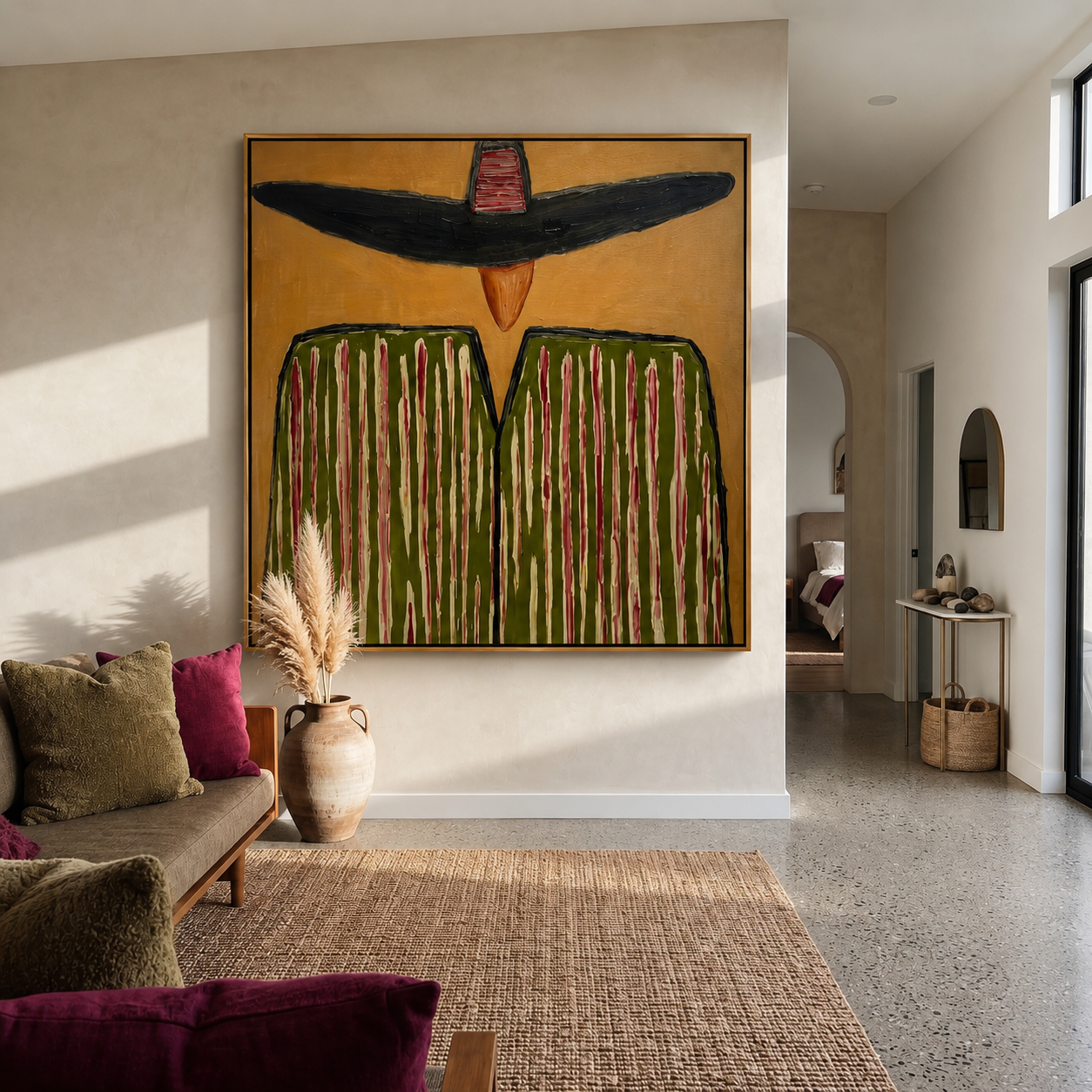 Black Brim Shadows Green displayed as a modern room focal point
