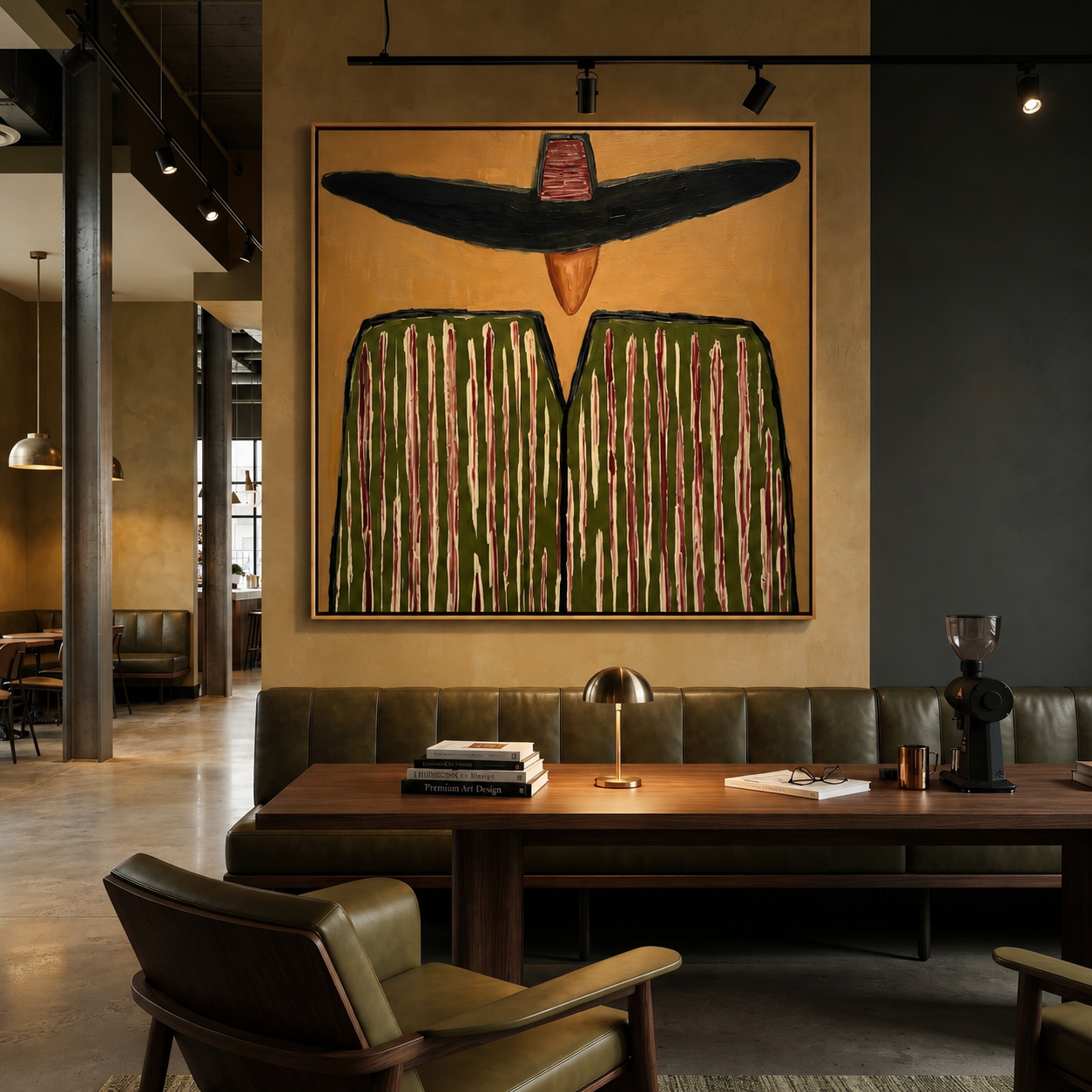 Black Brim Shadows Green styled in a layered residential interior
