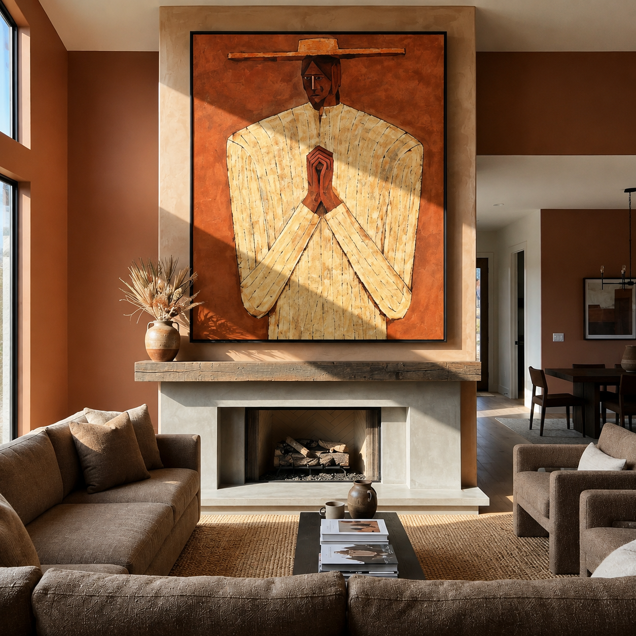 Ivory Hands Meet Terra styled in a layered residential interior