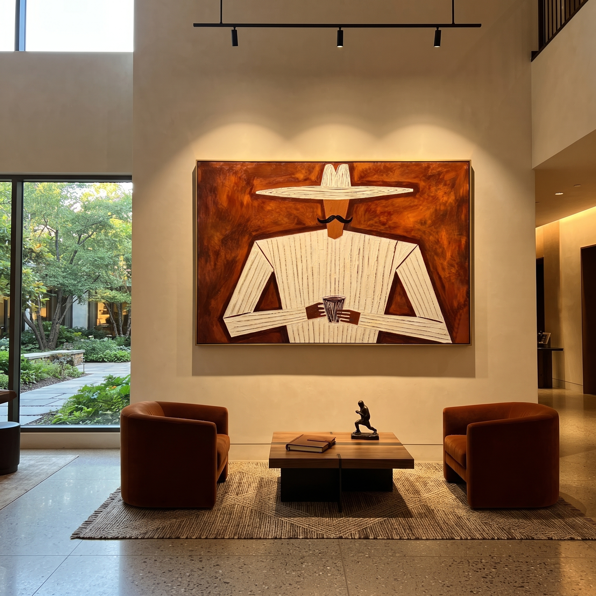 White Lines Hold Cup presented above a contemporary console