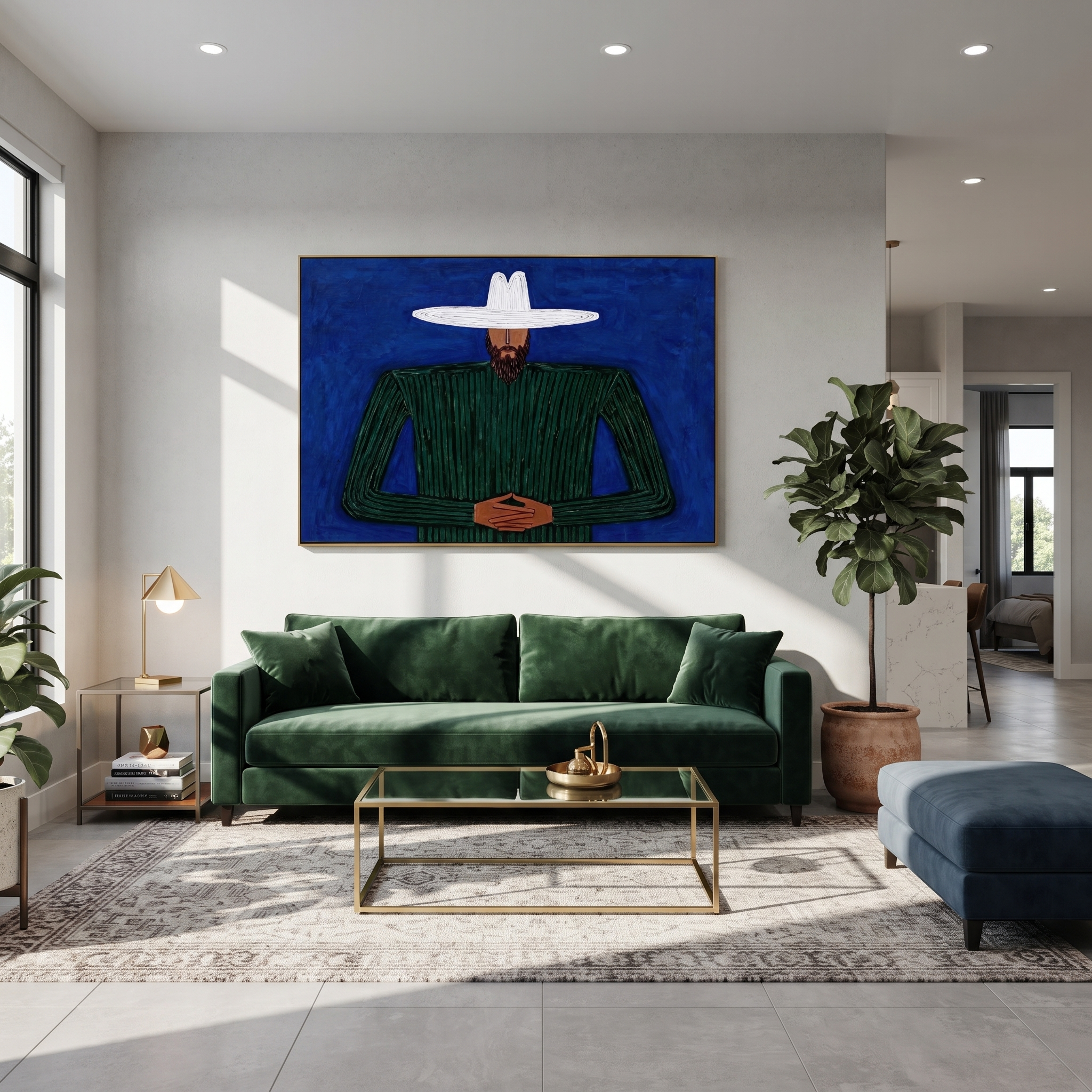 Cobalt Night Holds Forest styled with neutral modern furnishings