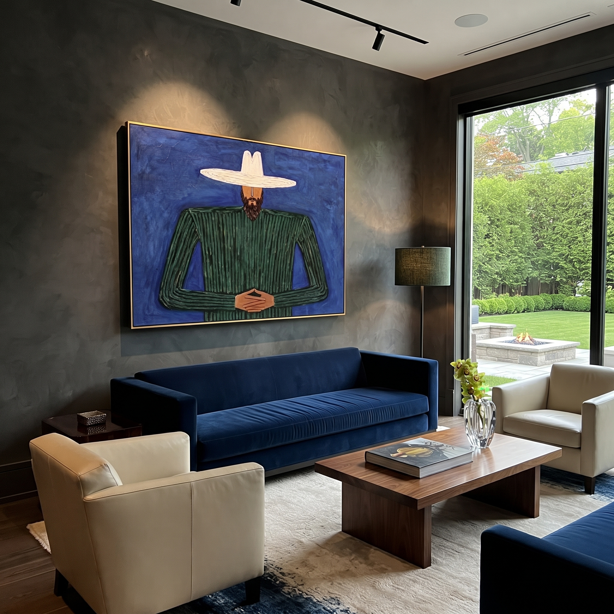 Cobalt Night Holds Forest styled in a layered residential interior