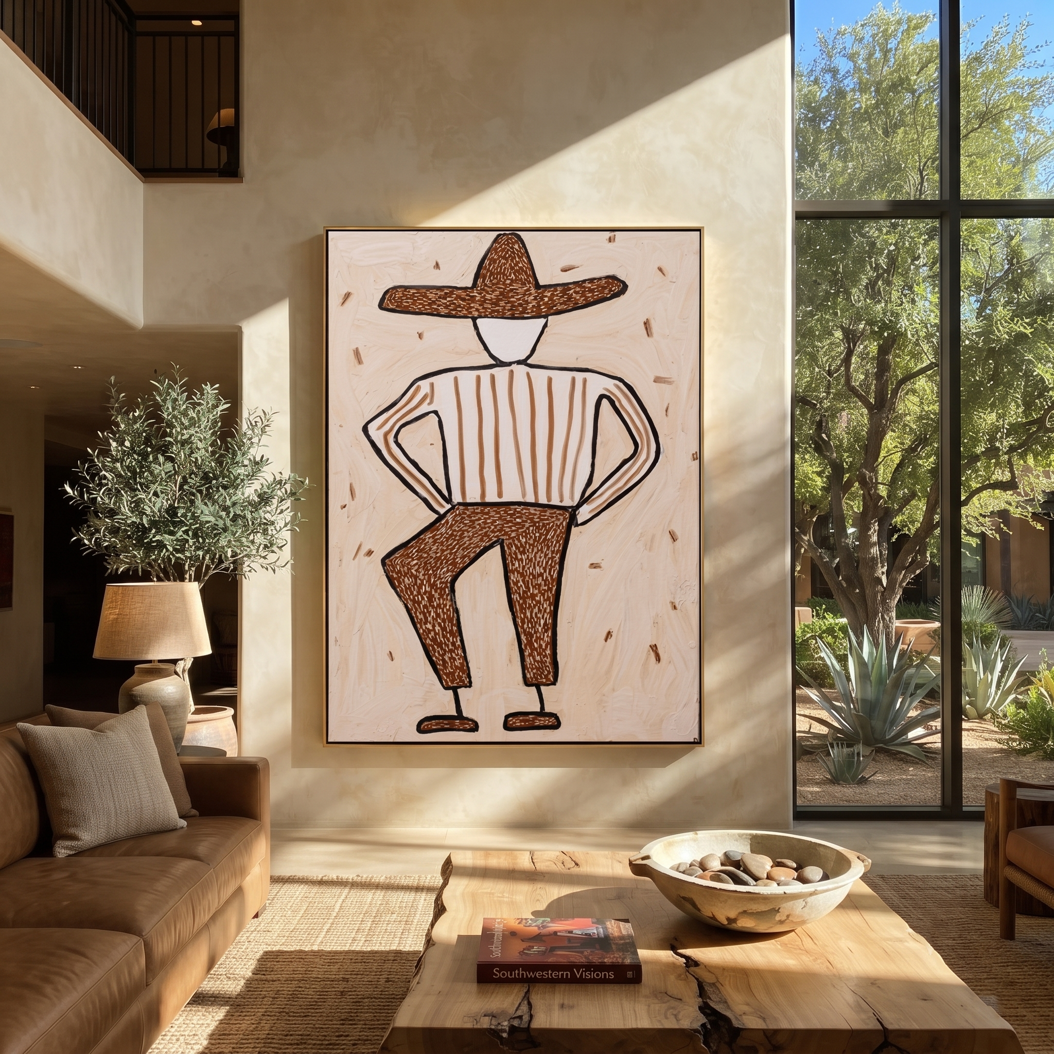 Spotted Brim Walks Lightly presented above a contemporary console