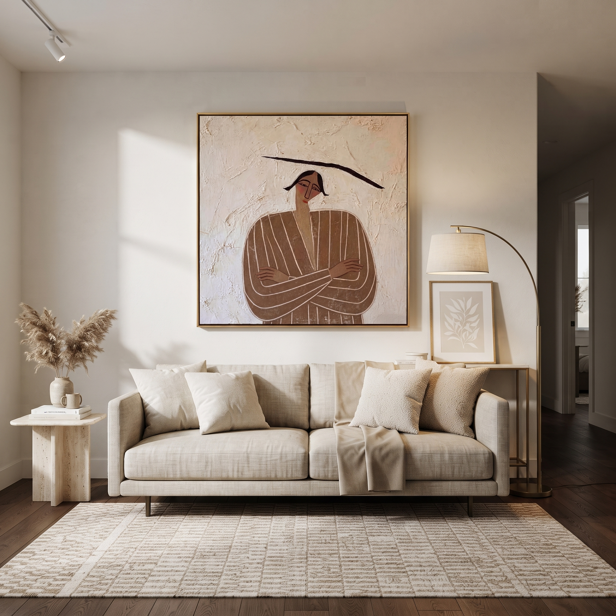 Brown Lines Fold Quietly styled in a layered residential interior