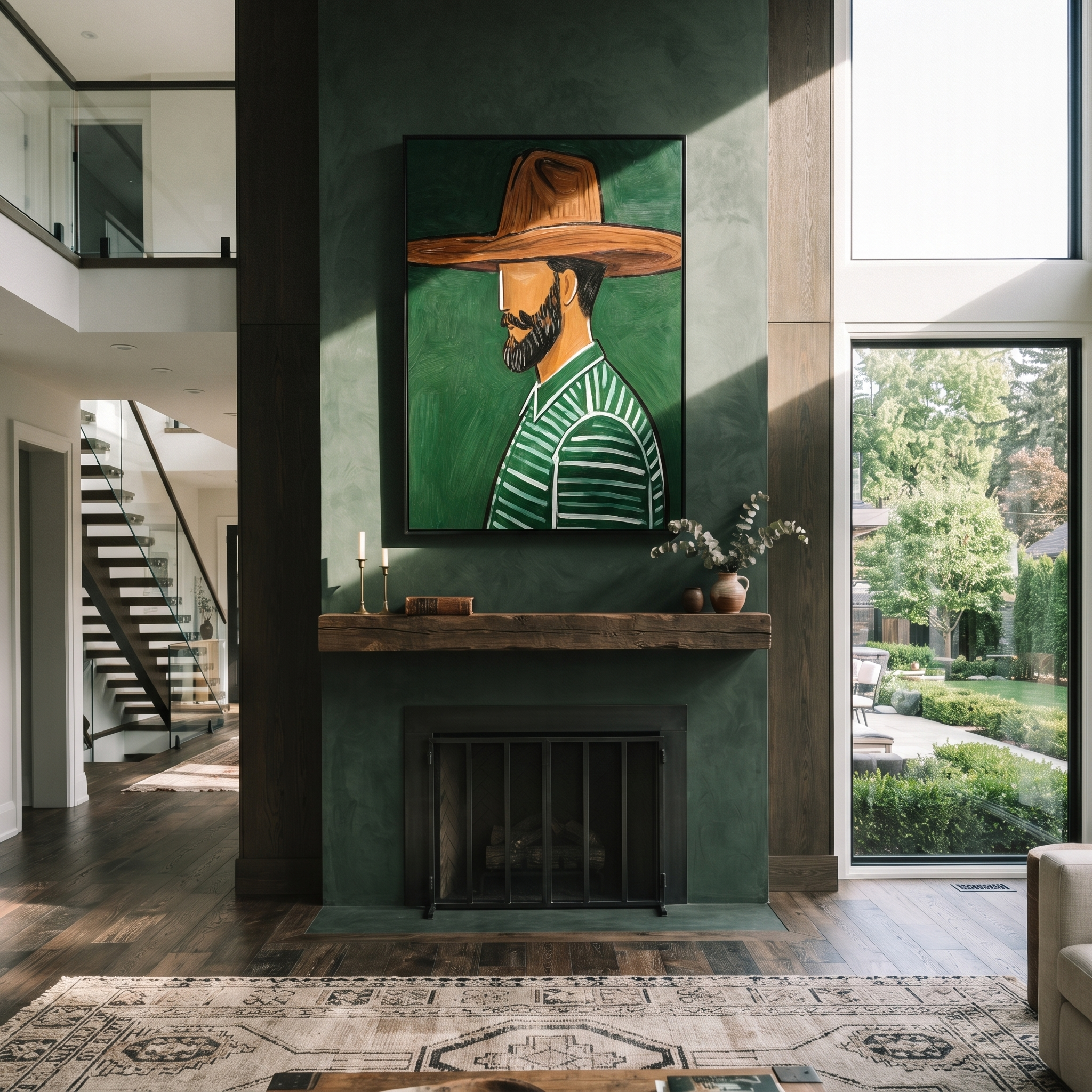 Forest Profile Guards Umber displayed as a modern room focal point