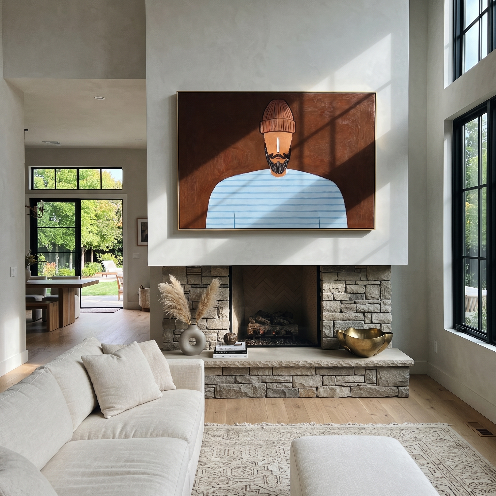 Pale Blue Meets Earth styled with neutral modern furnishings