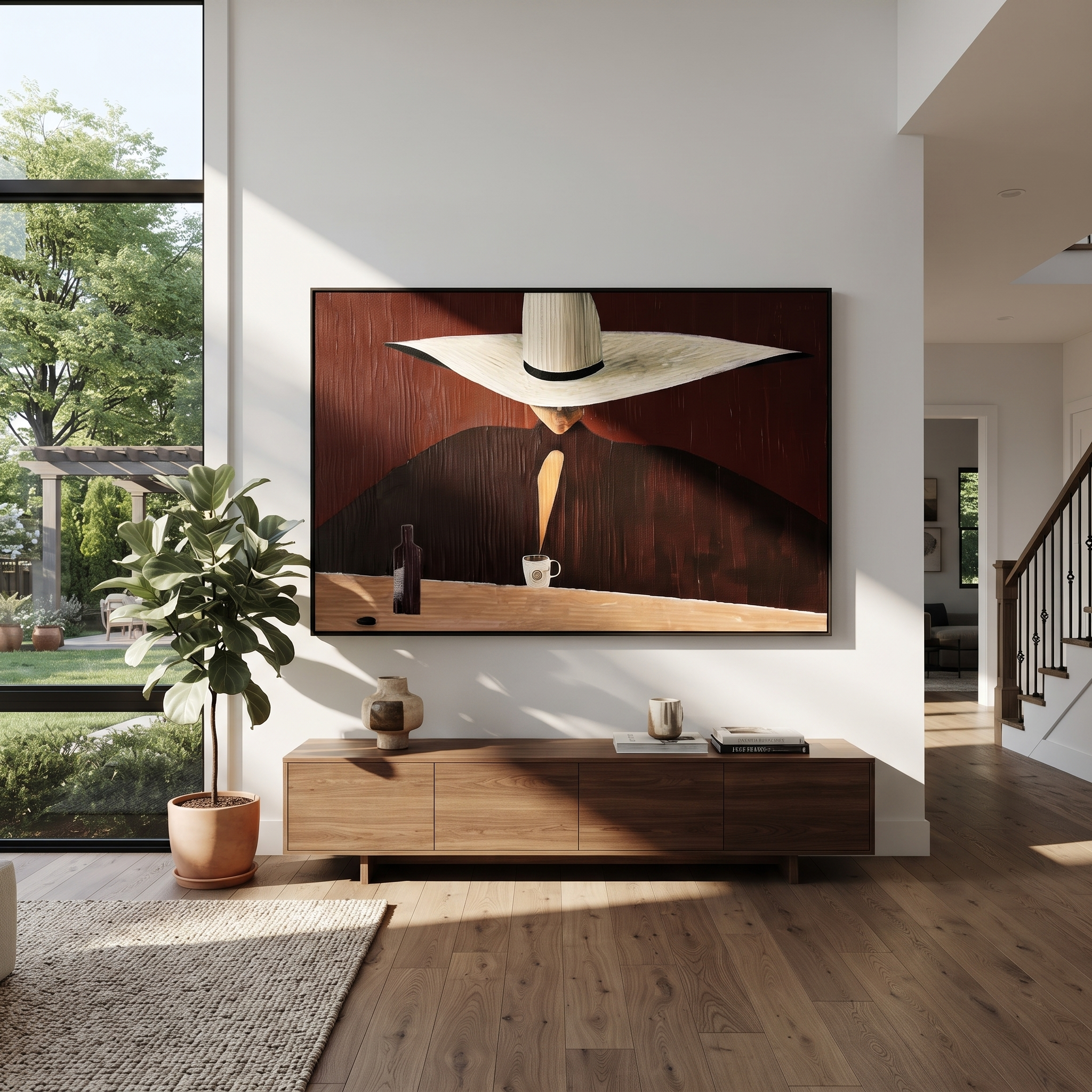 White Horizon Serves Coffee displayed in a warm contemporary interior