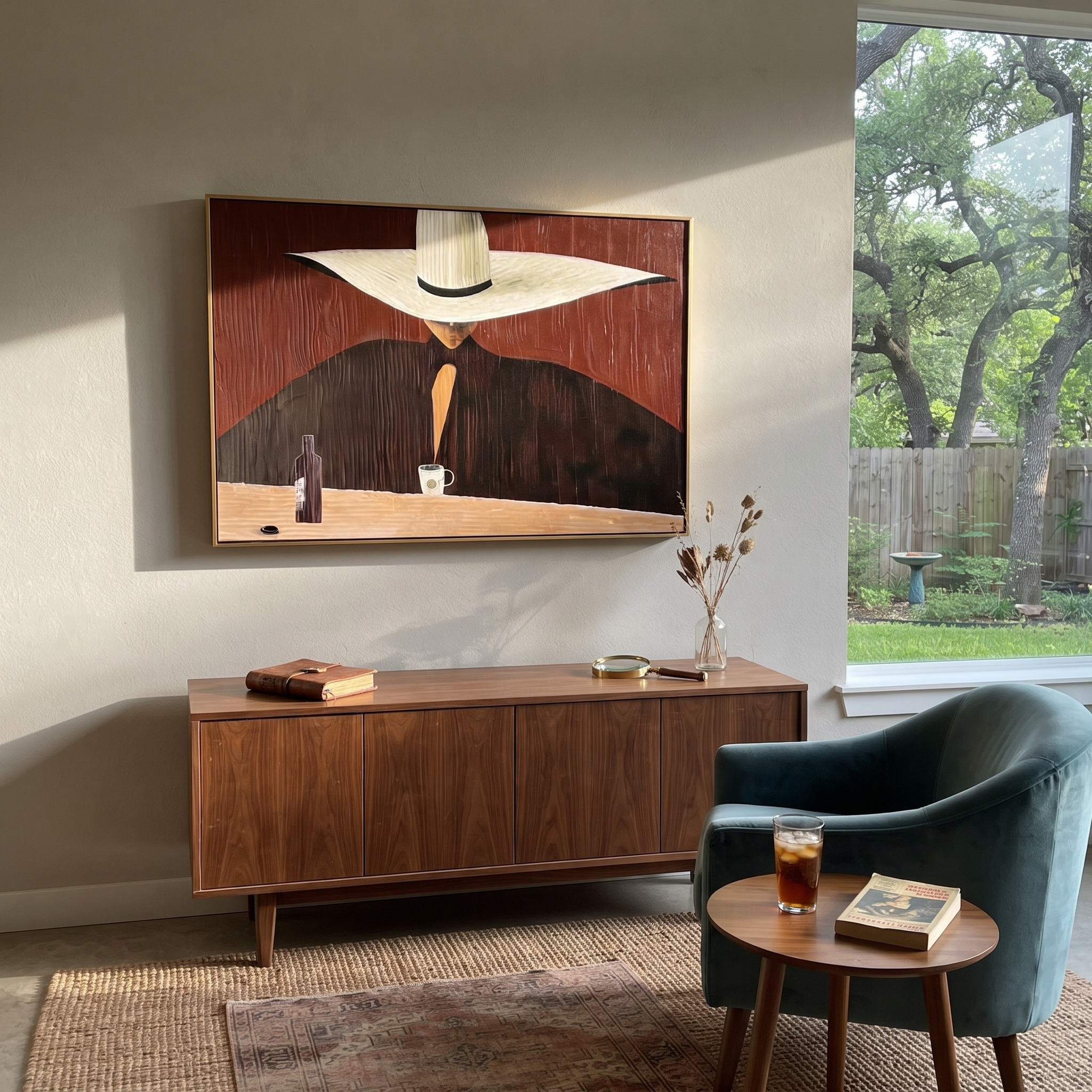 White Horizon Serves Coffee displayed as a modern room focal point
