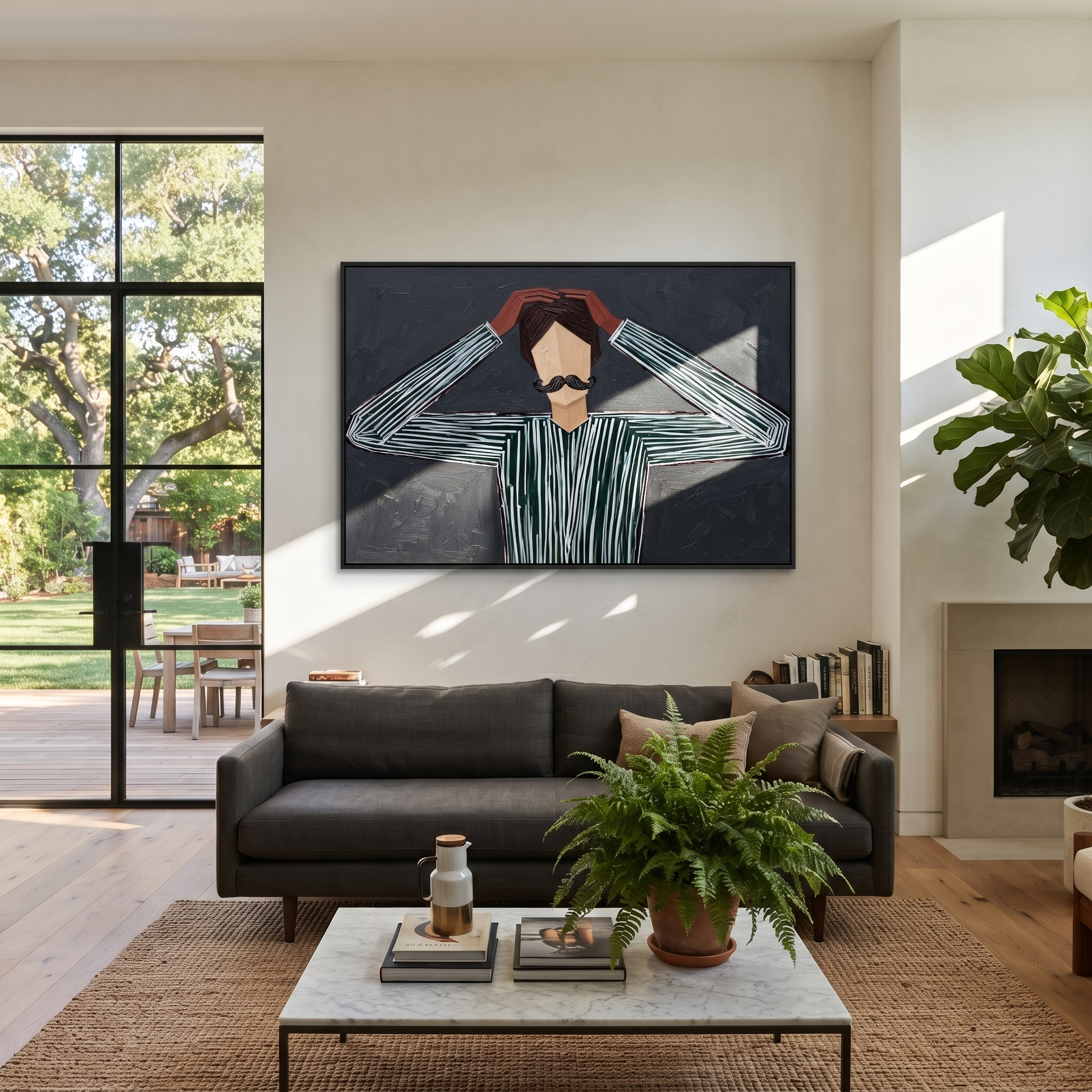 Gray Lines Adjust Crown displayed in a warm contemporary interior