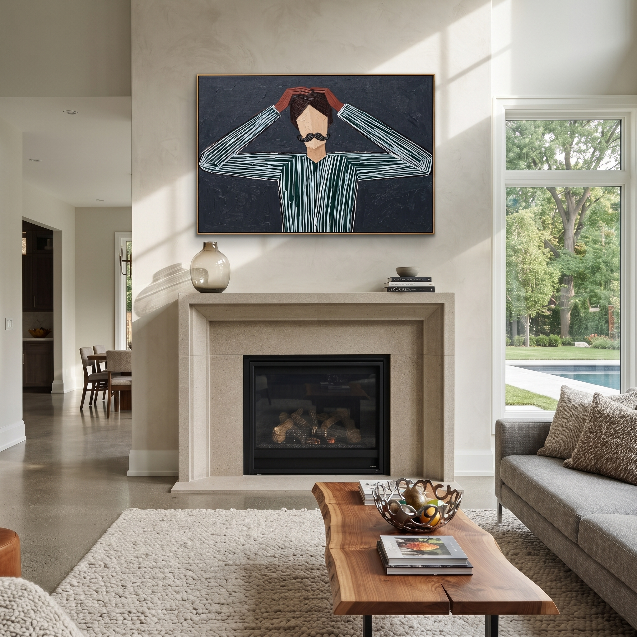 Gray Lines Adjust Crown styled in a layered residential interior