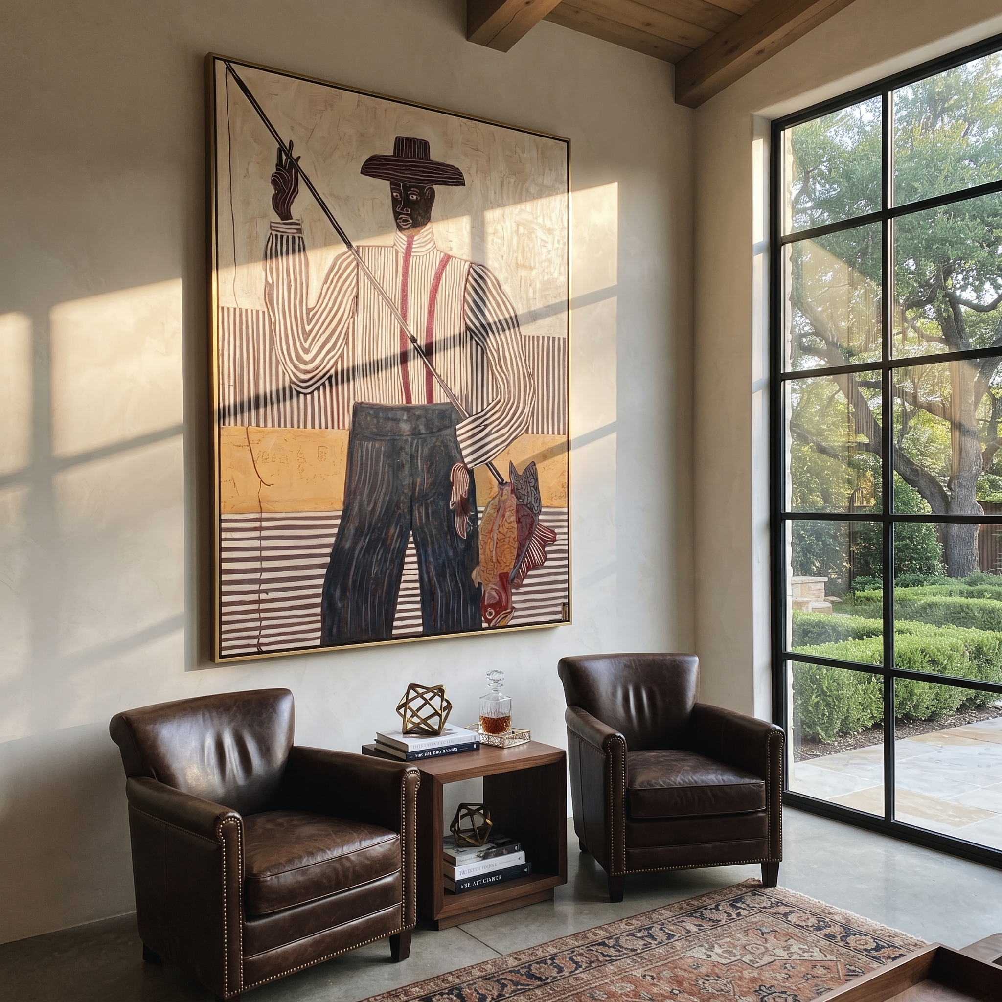 Purple Lines Cast Hook displayed as a modern room focal point