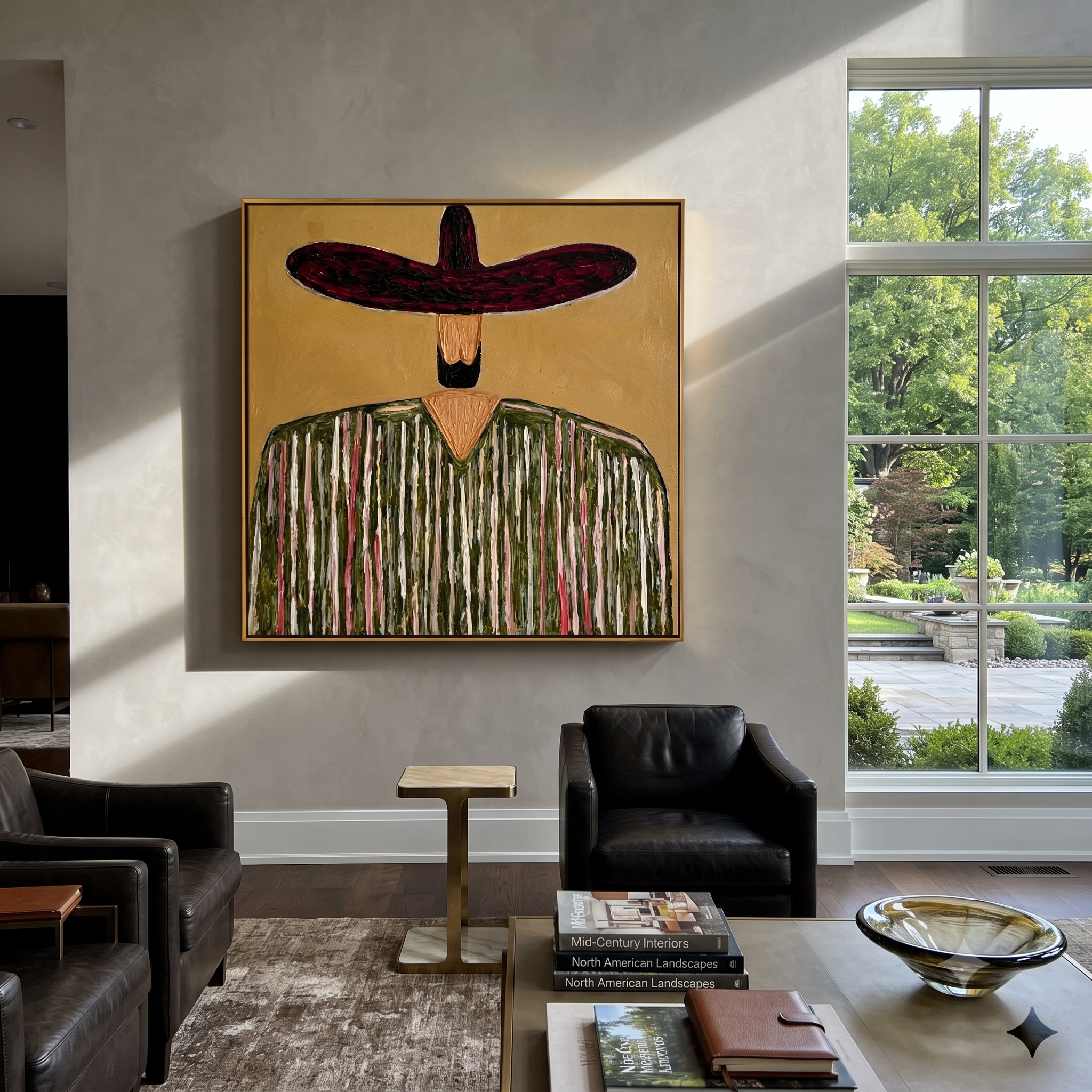 Black Brim Crowns Forest styled with neutral modern furnishings