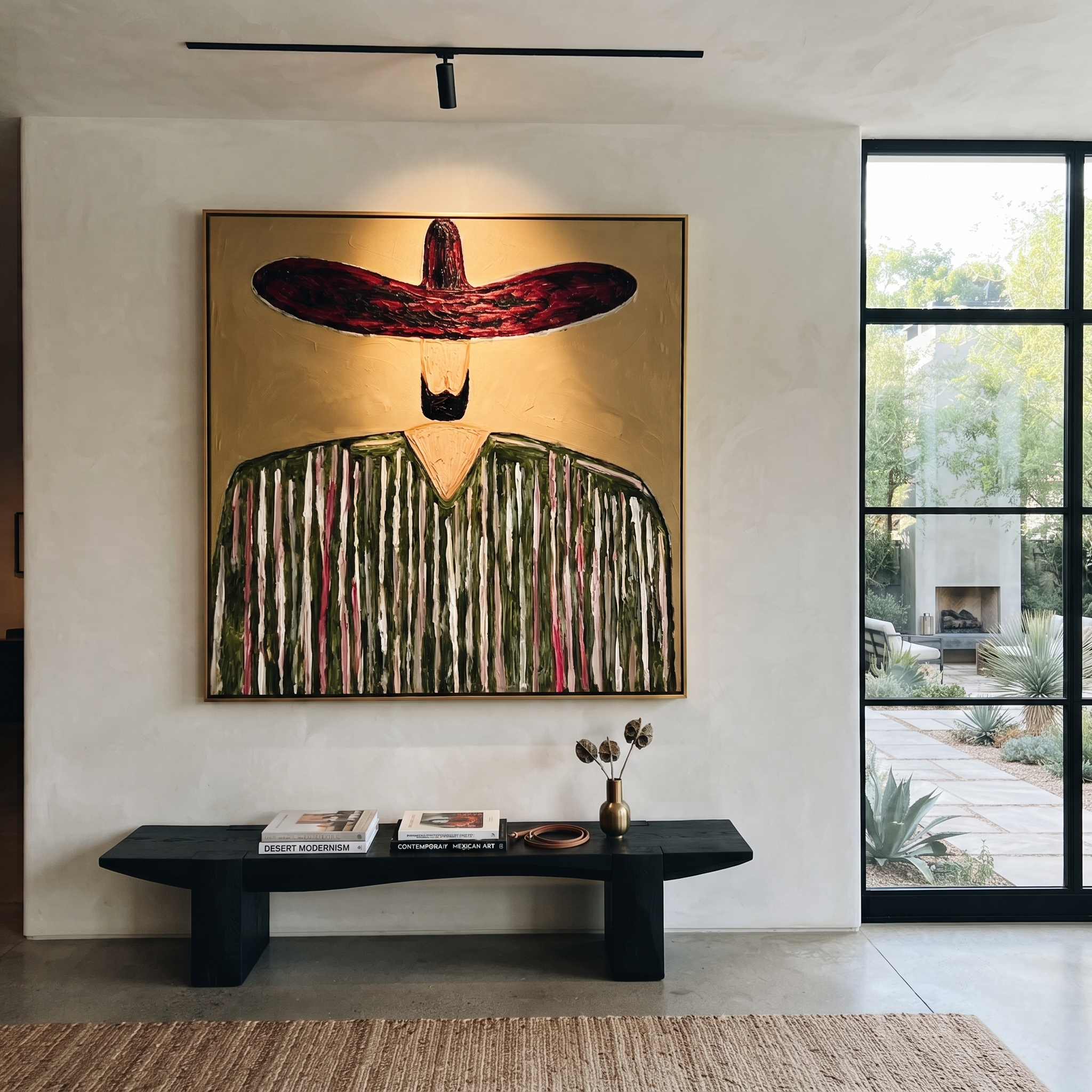 Black Brim Crowns Forest presented above a contemporary console