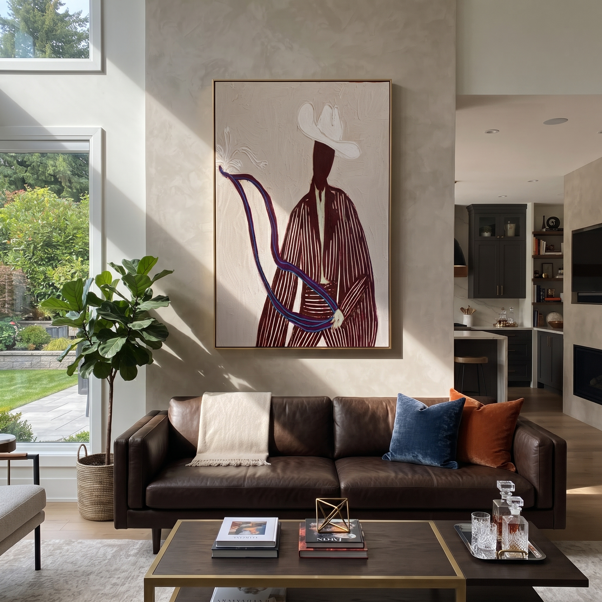 White Rider Draws Curve styled with neutral modern furnishings