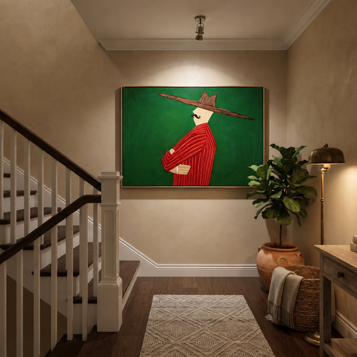 Scarlet Profile Crosses Forest displayed as a modern room focal point