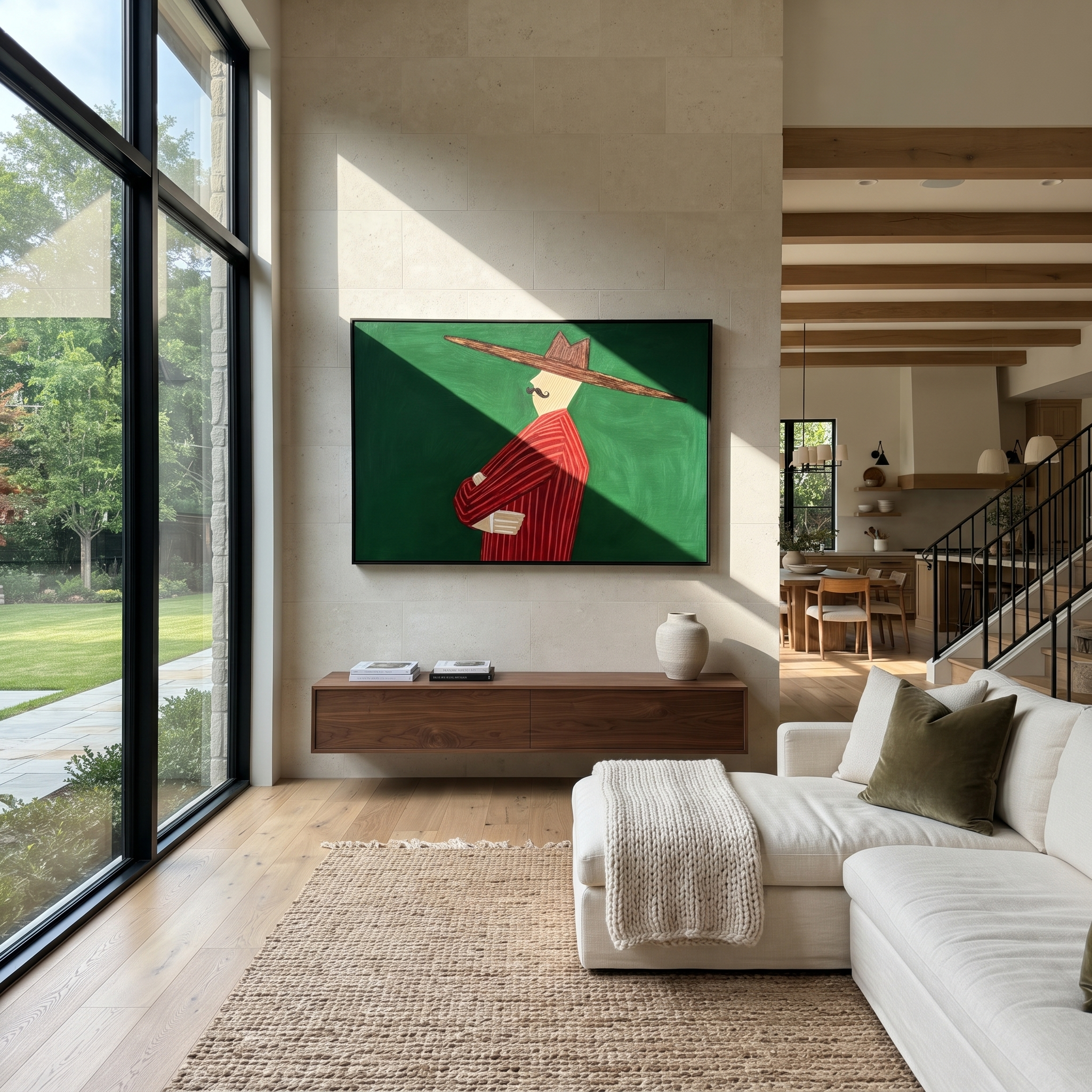Scarlet Profile Crosses Forest styled in a layered residential interior