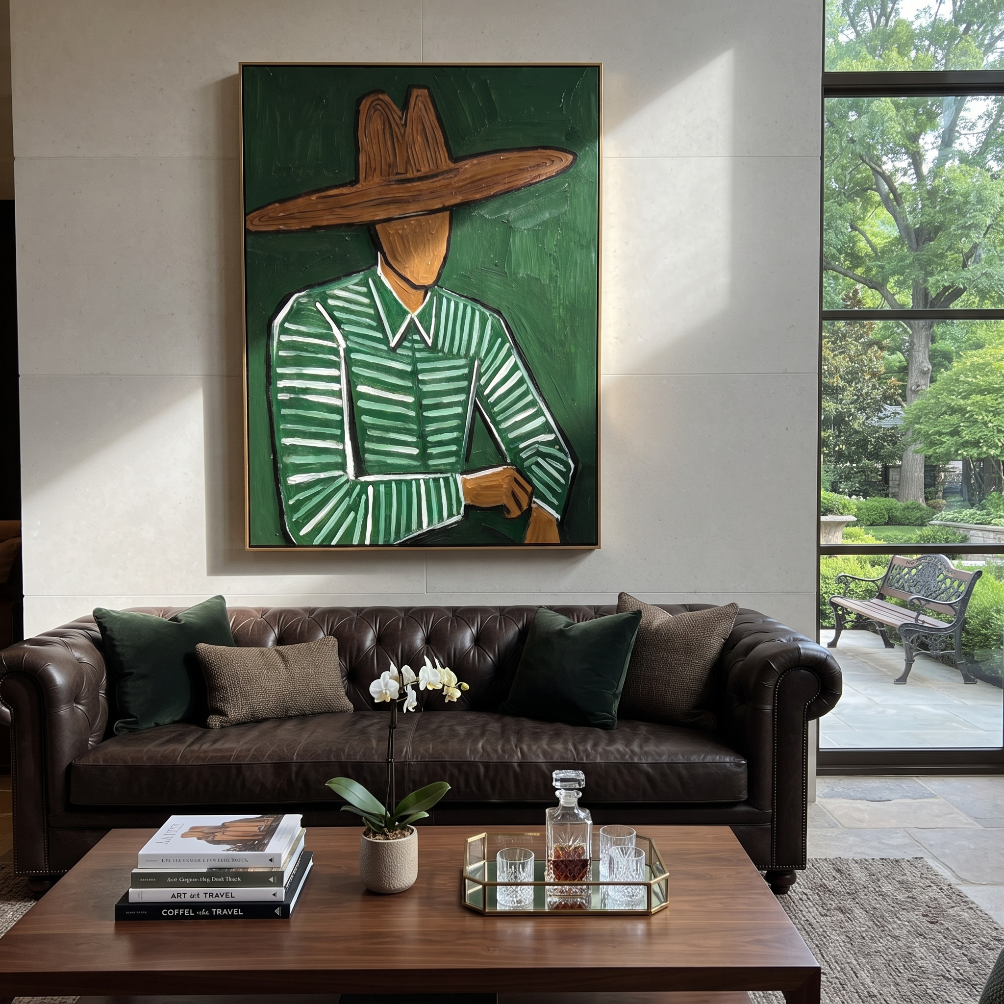 Green Hand Finds Waist styled in a layered residential interior